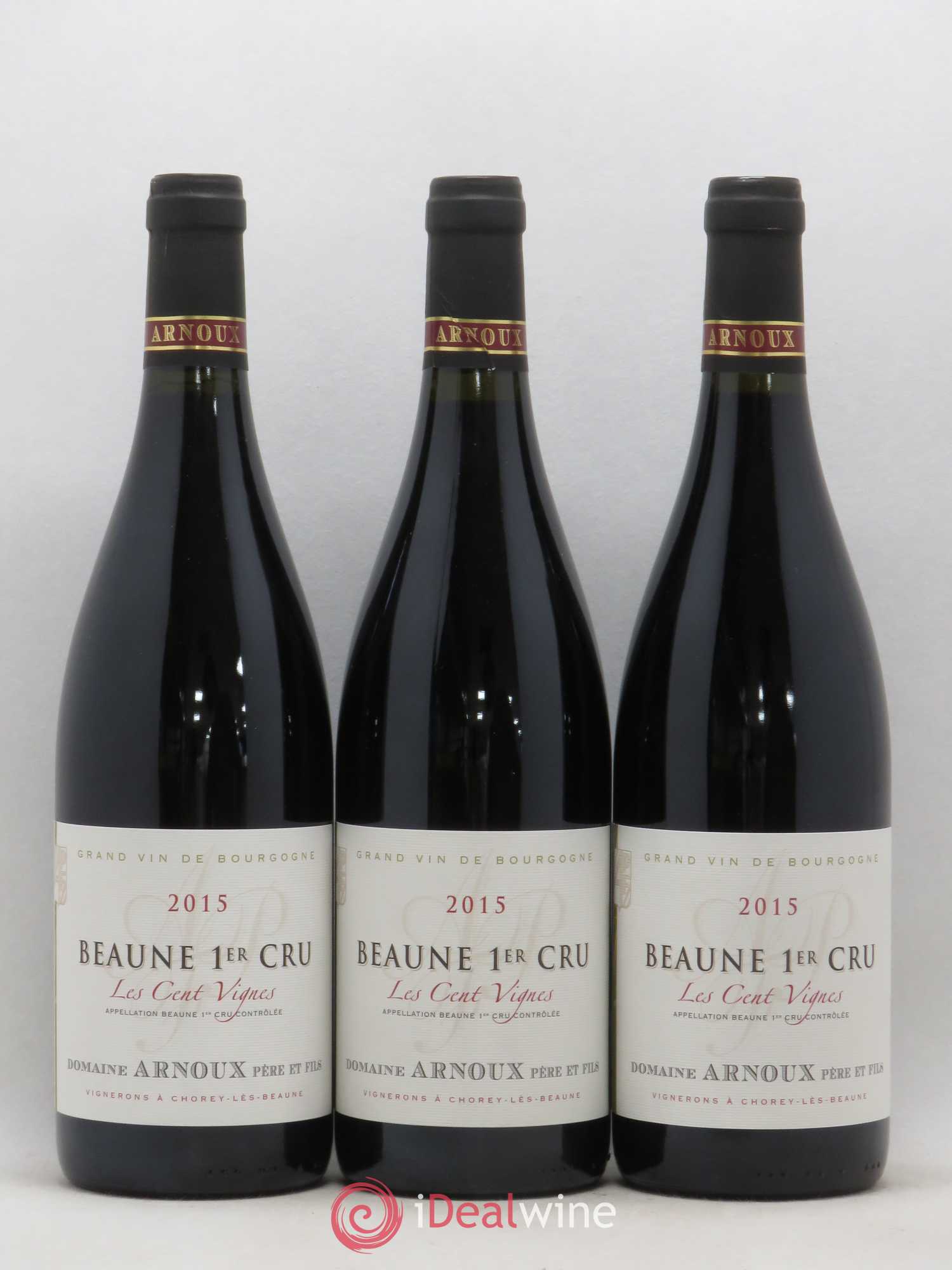 Beaune 1er Cru Les Cent Vignes Domaine Arnoux Père et Fils 2015 - Posten von 3 Flaschen - 0