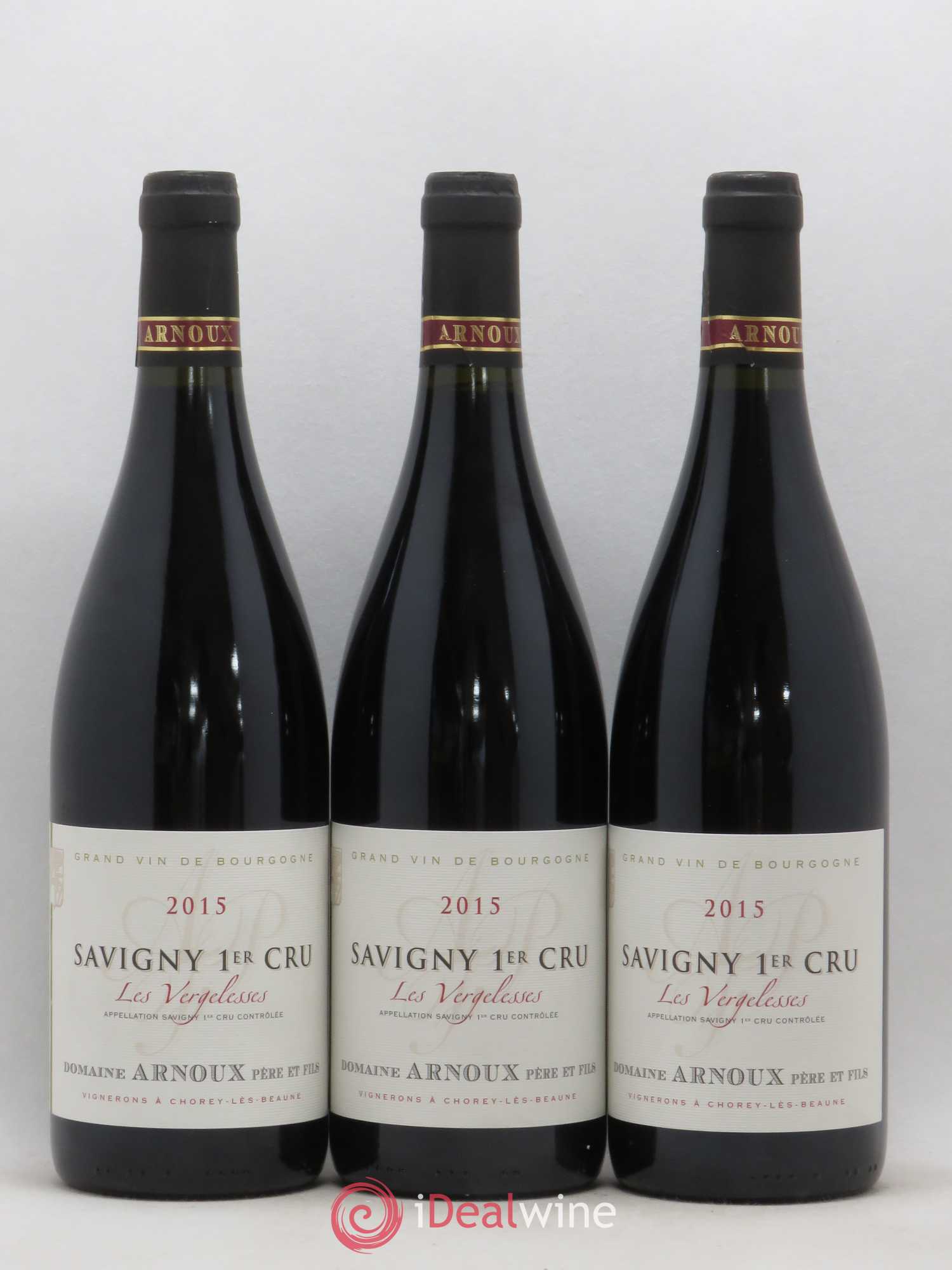 Savigny-lès-Beaune 1er Cru Les Vergelesses Domaine Arnoux Pères et Fils 2015 - Posten von 3 Flaschen - 0