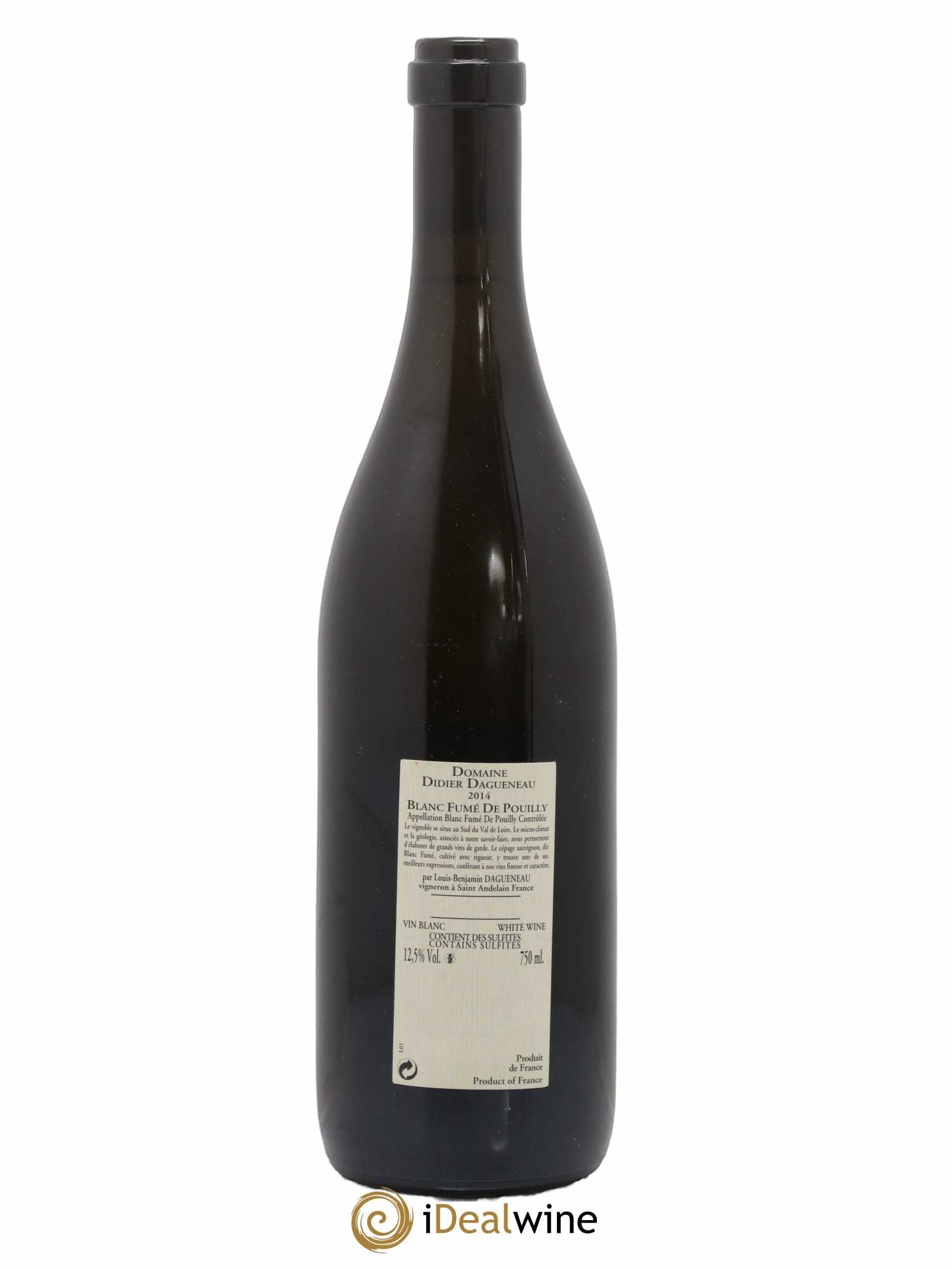 Pouilly-Fumé Blanc Fumé de Pouilly Dagueneau (Domaine Didier - Louis-Benjamin) 2014 - Lot de 1 bouteille - 1