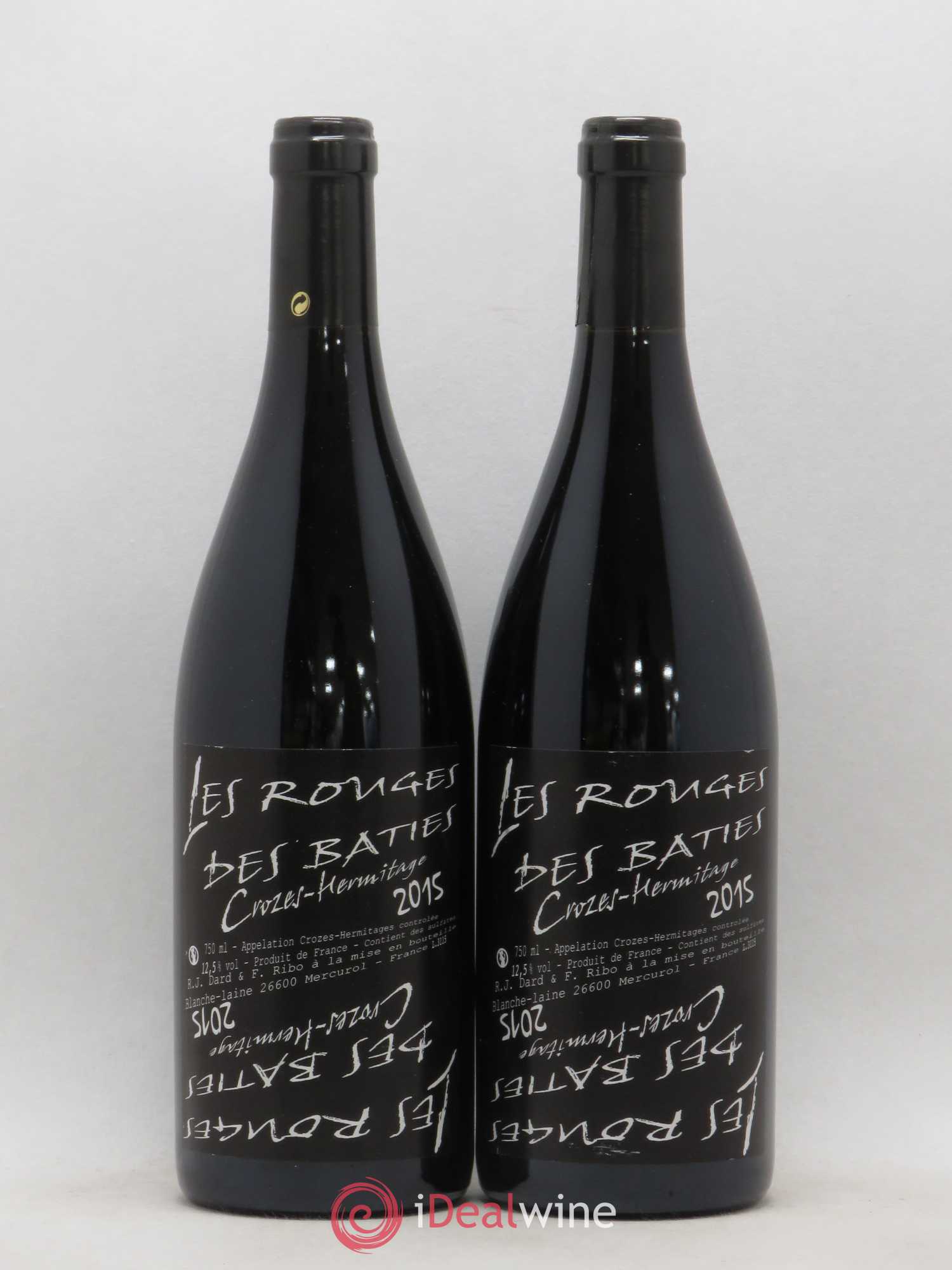 Crozes-Hermitage Les Rouges des Bâties Dard et Ribo (Domaine) 2015 - Lot of 2 bottles - 0