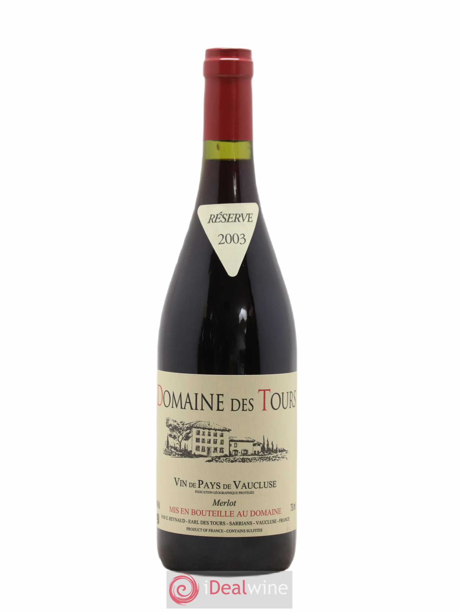 Vaucluse Domaine des Tours Merlot Emmanuel Reynaud 2003 - Lot de 1 bouteille - 0