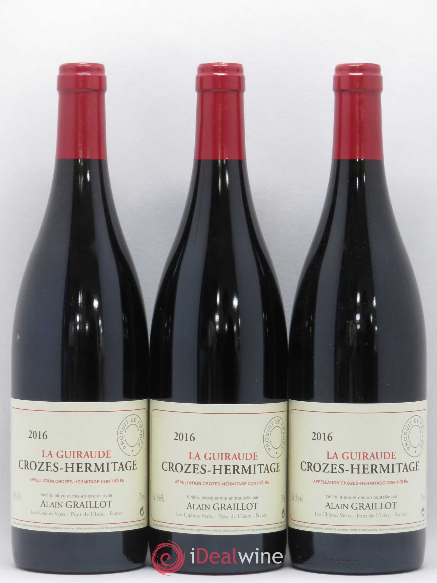 Crozes-Hermitage La Guiraude Domaine Graillot 2016 - Lot de 3 bouteilles - 0