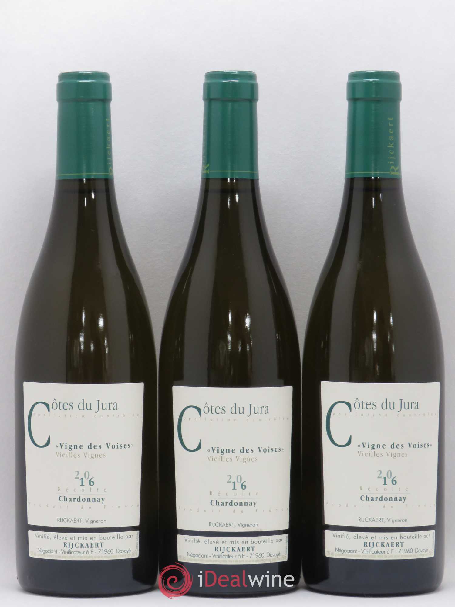 Côtes du Jura Vignes des Voises Chardonnay Vieilles Vignes Rijckaert 2016 - Lot de 3 bouteilles - 0
