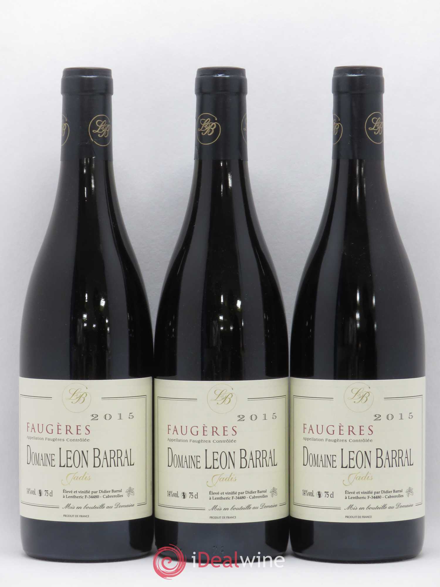 Faugères Jadis Domaine Léon Barral 2015 - Lot de 3 bouteilles - 0
