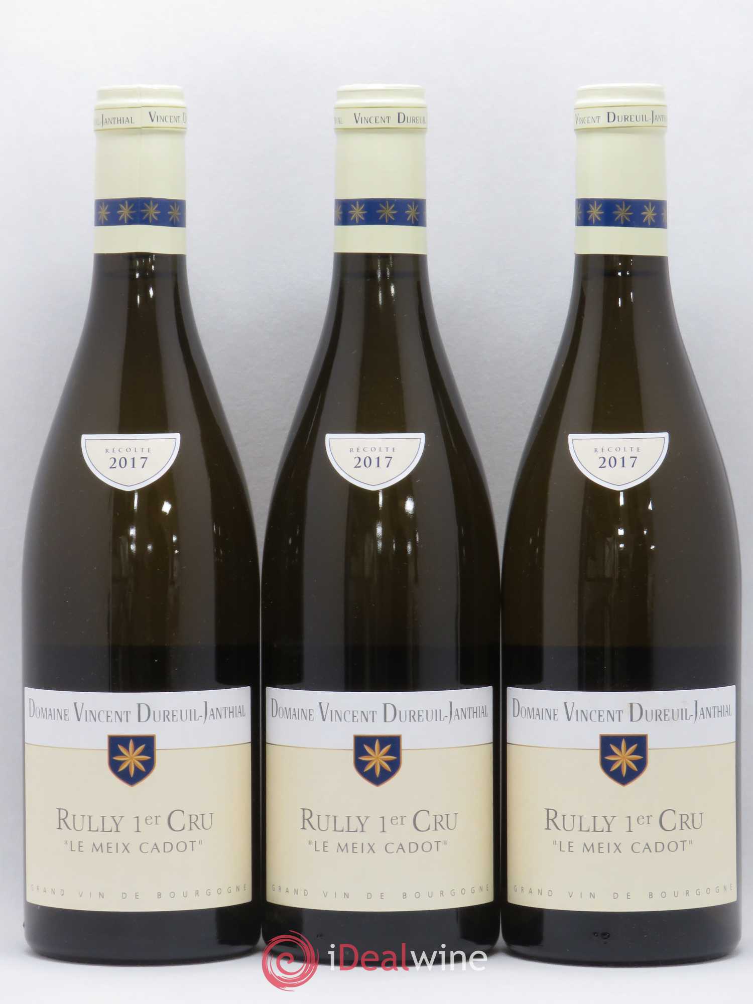 Rully 1er Cru Le Meix Cadot Vincent Dureuil-Janthial 2017 - Lot de 3 bouteilles - 0