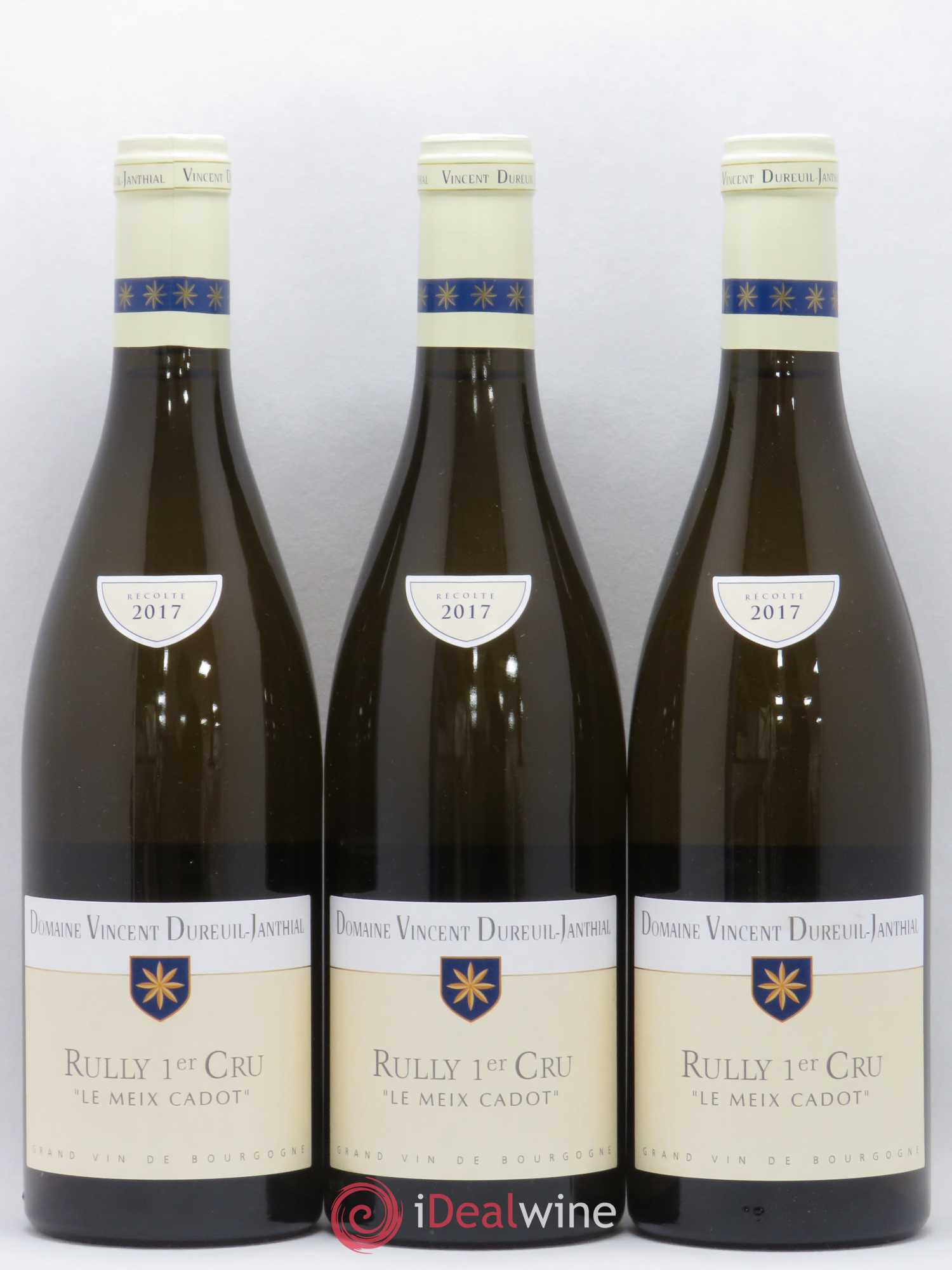 Rully 1er Cru Le Meix Cadot Vincent Dureuil-Janthial 2017 - Lot de 3 bouteilles - 0