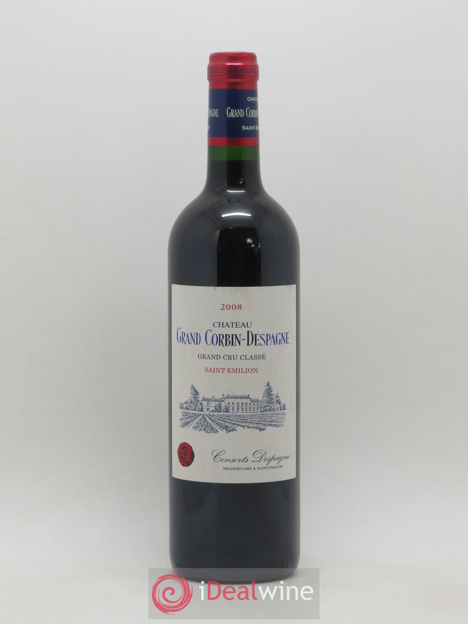 Château Grand Corbin Despagne Grand Cru Classé 2008 - Lot de 1 bouteille - 0