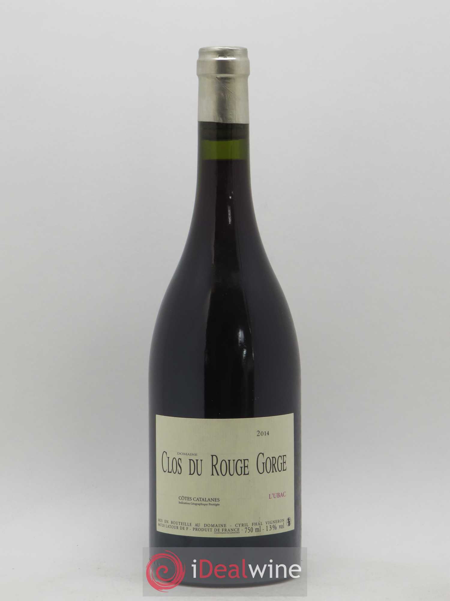 Côtes Catalanes Clos du Rouge Gorge L'Ubac Cyril Fhal 2014 - Lot de 1 bouteille - 0