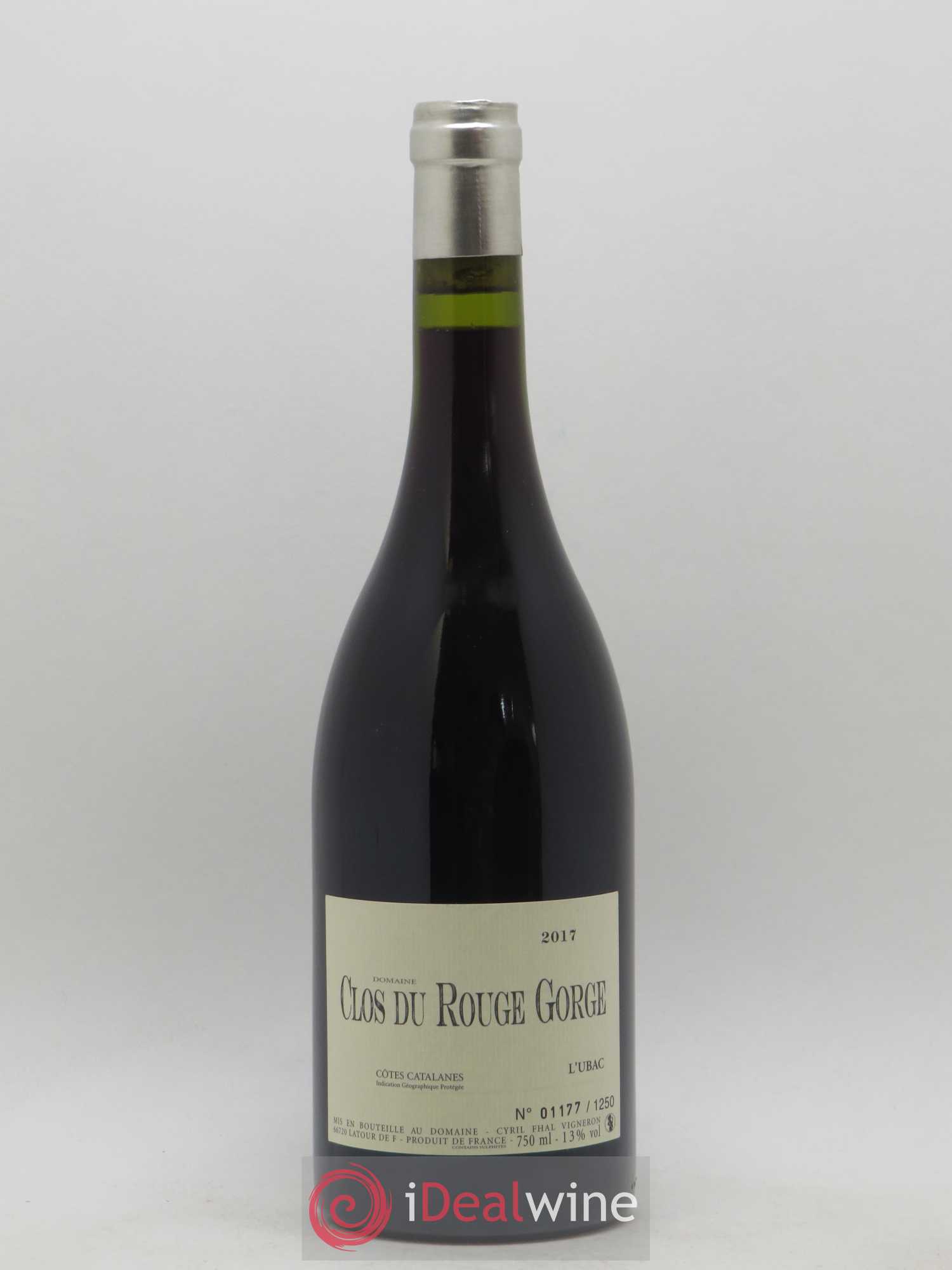 Côtes Catalanes Clos du Rouge Gorge L'Ubac Cyril Fhal 2017 - Lot de 1 bouteille - 0