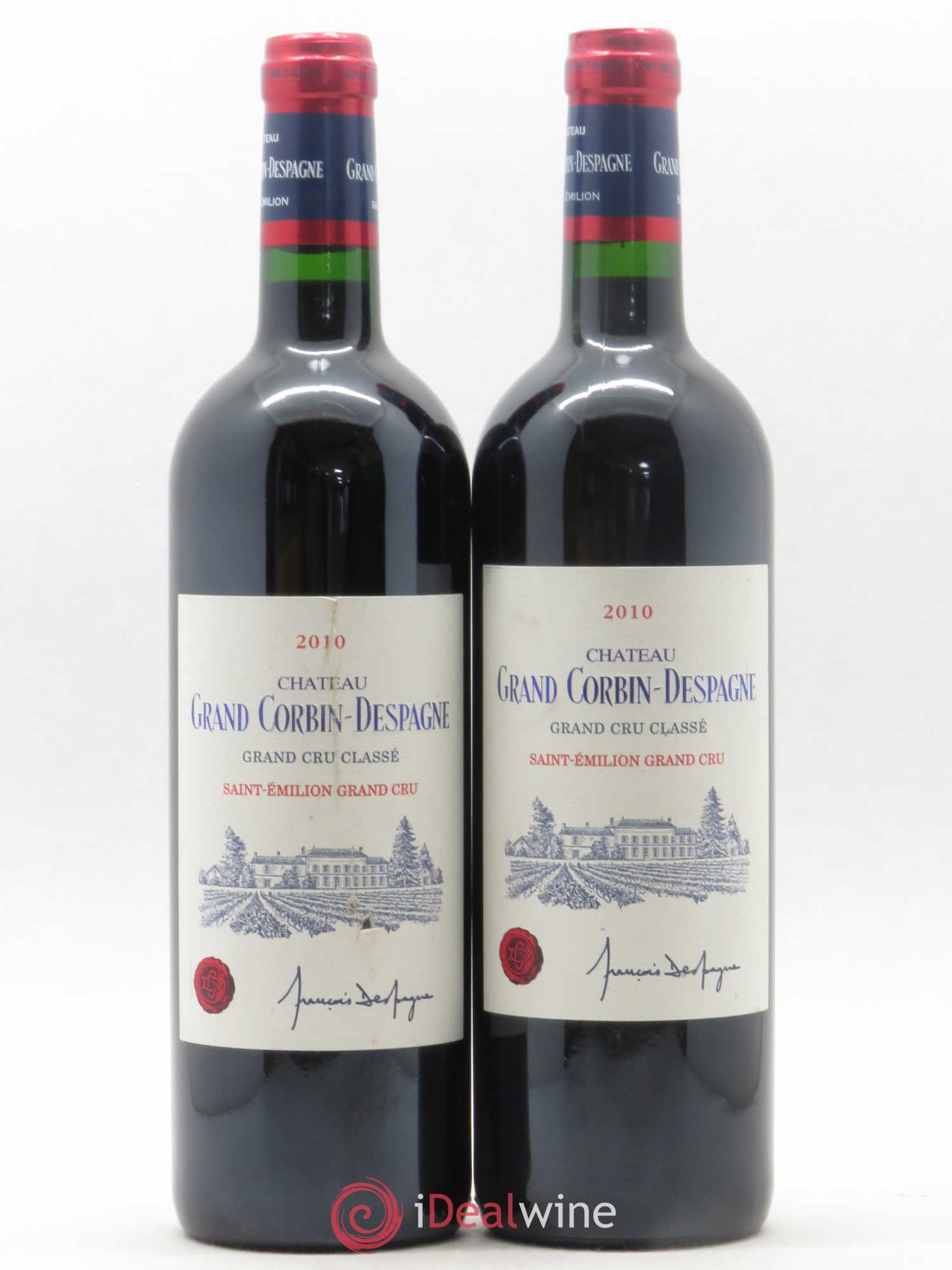 Château Grand Corbin Despagne Grand Cru Classé 2010 - Lot de 2 bouteilles - 0