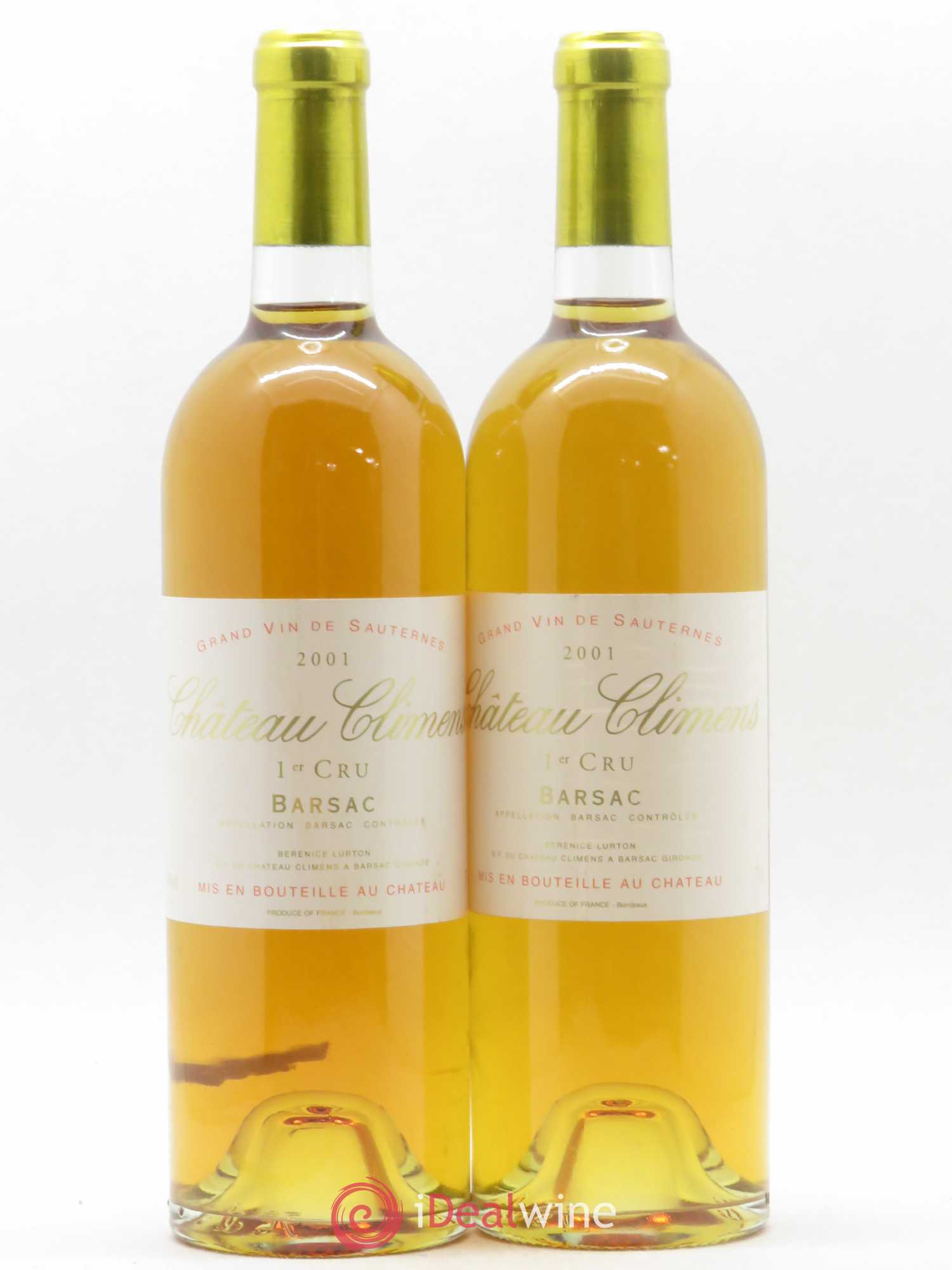 Château Climens 1er Grand Cru Classé 2001 - Lotto di 2 bottiglie - 0