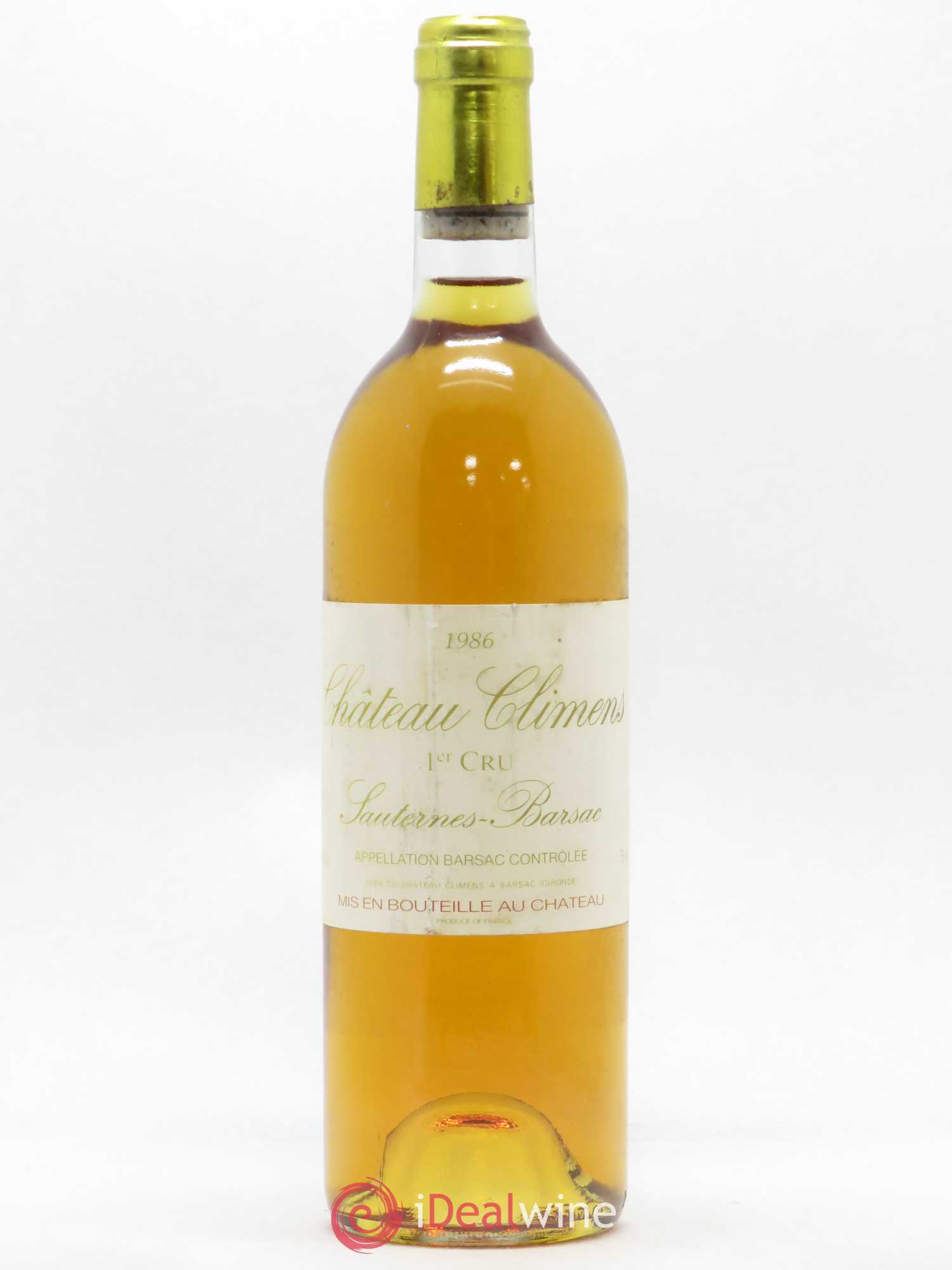 Château Climens 1er Grand Cru Classé (senza prezzo di riserva) 1986 - Lotto di 1 bottiglia - 0