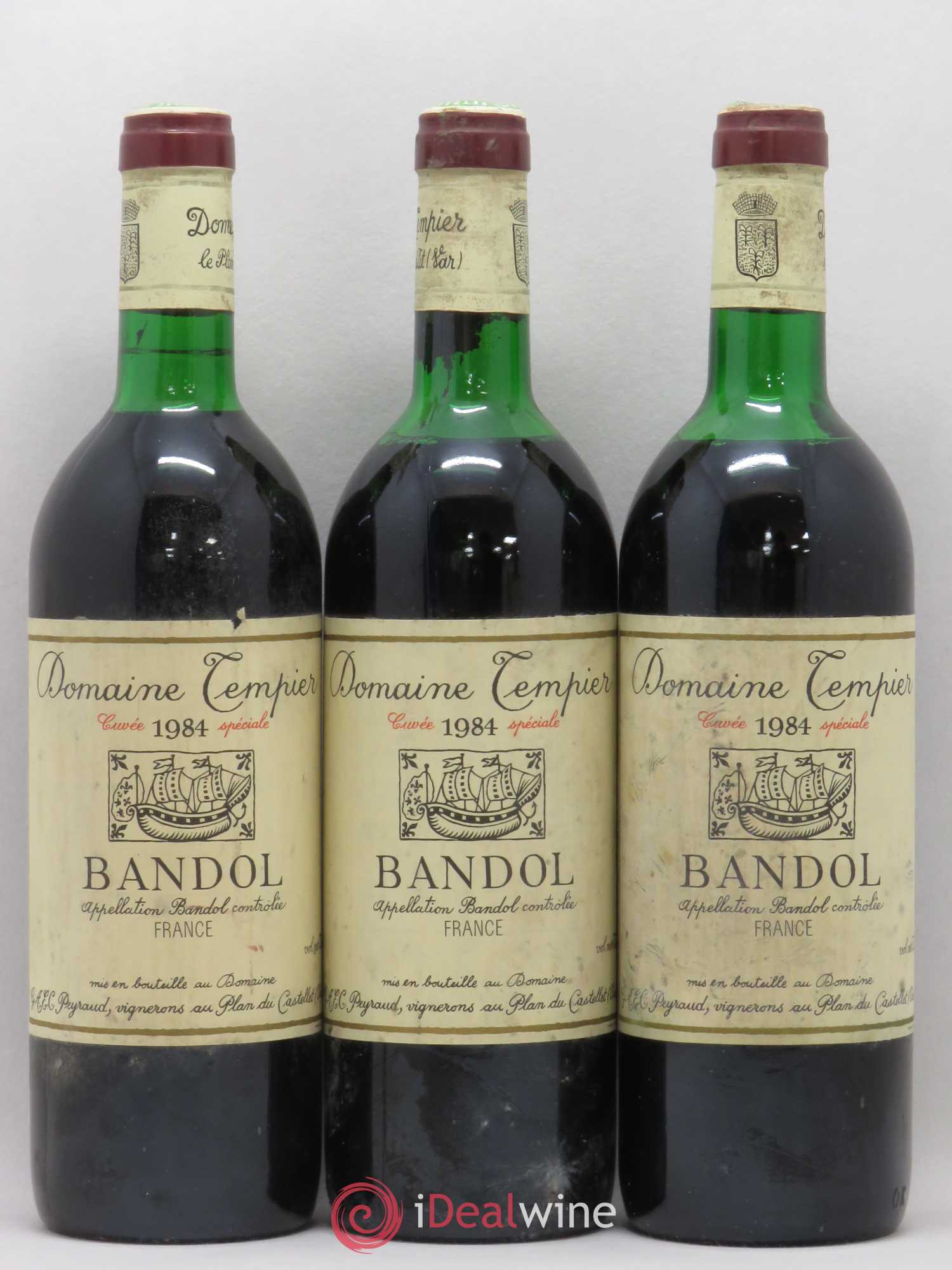 Bandol Domaine Tempier Cuvée spéciale Famille Peyraud 1984 - Lot de 3 bouteilles - 0