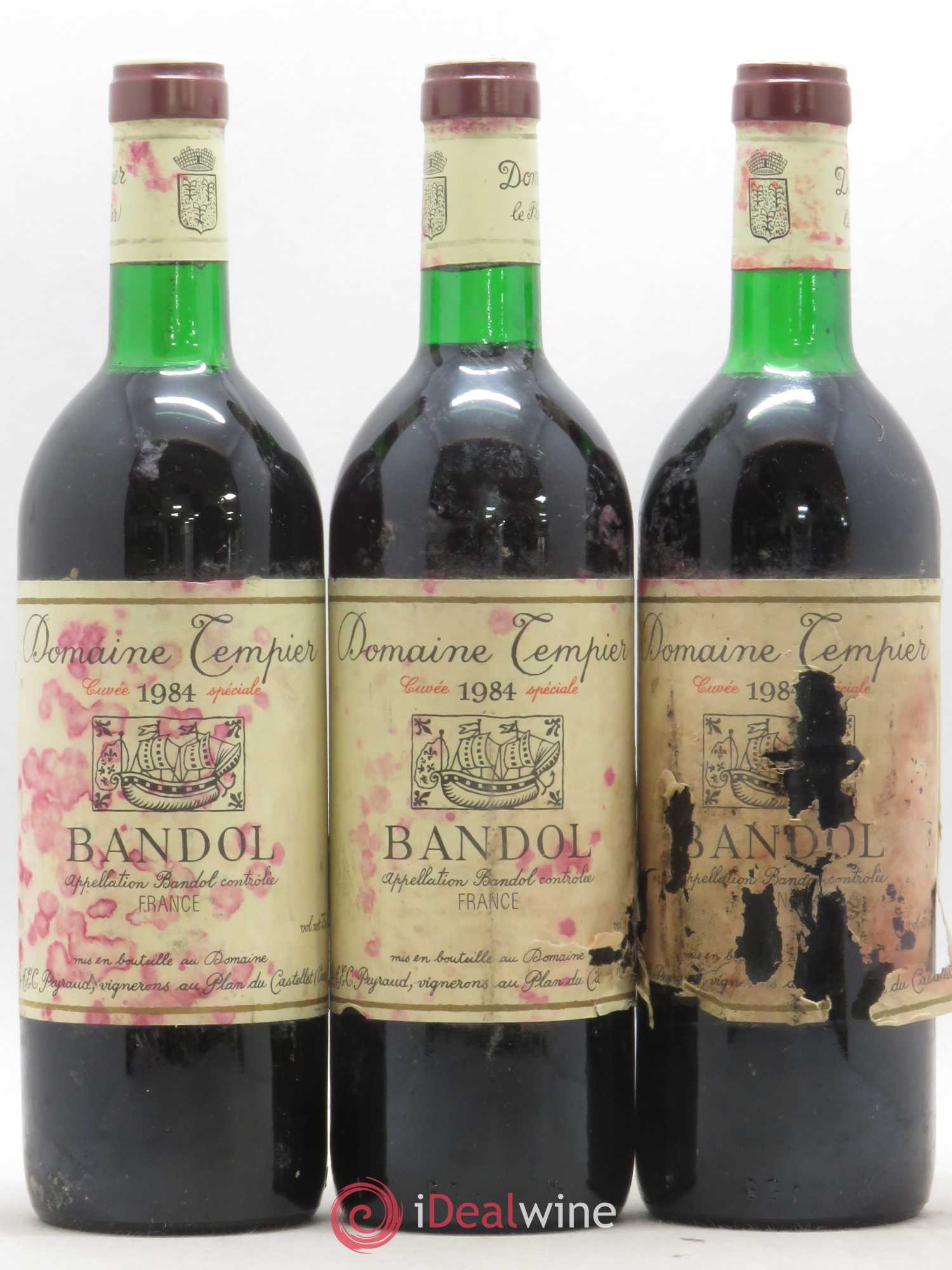 Bandol Domaine Tempier Cuvée spéciale Famille Peyraud 1984 - Lot de 3 bouteilles - 0
