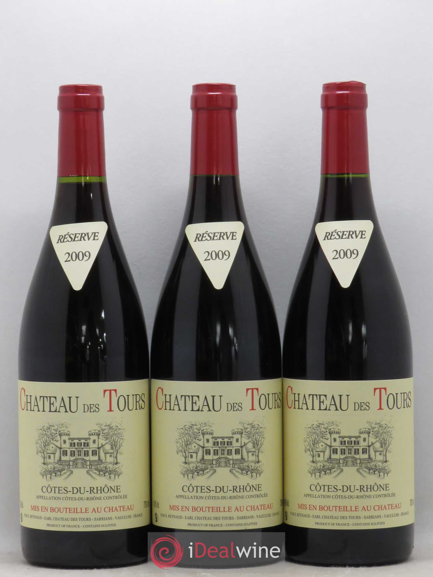Côtes-du-Rhône Château des Tours Emmanuel Reynaud 2009 - Lot de 3 bouteilles - 0