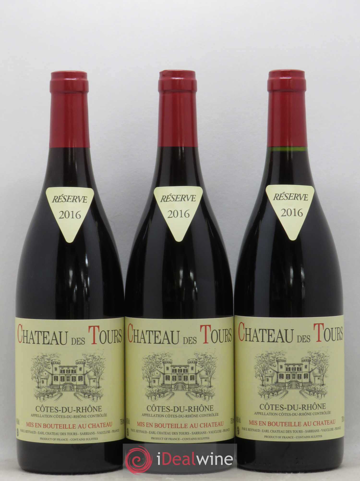 Côtes-du-Rhône Château des Tours Emmanuel Reynaud 2016 - Lot de 3 bouteilles - 0