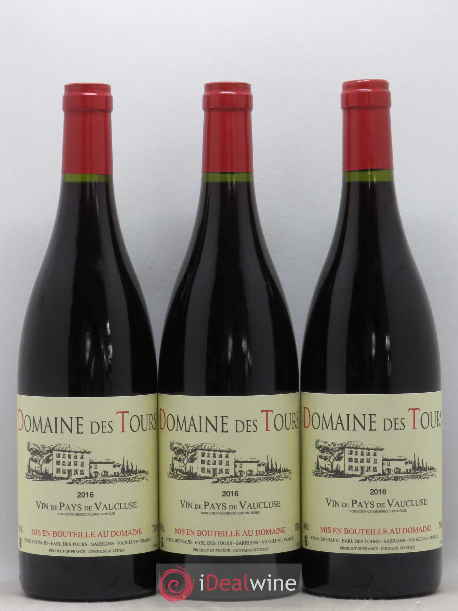 Vaucluse (Vin de Pays de Vaucluse) Domaine des Tours Emmanuel Reynaud 2016 - Lot de 3 bouteilles - 0