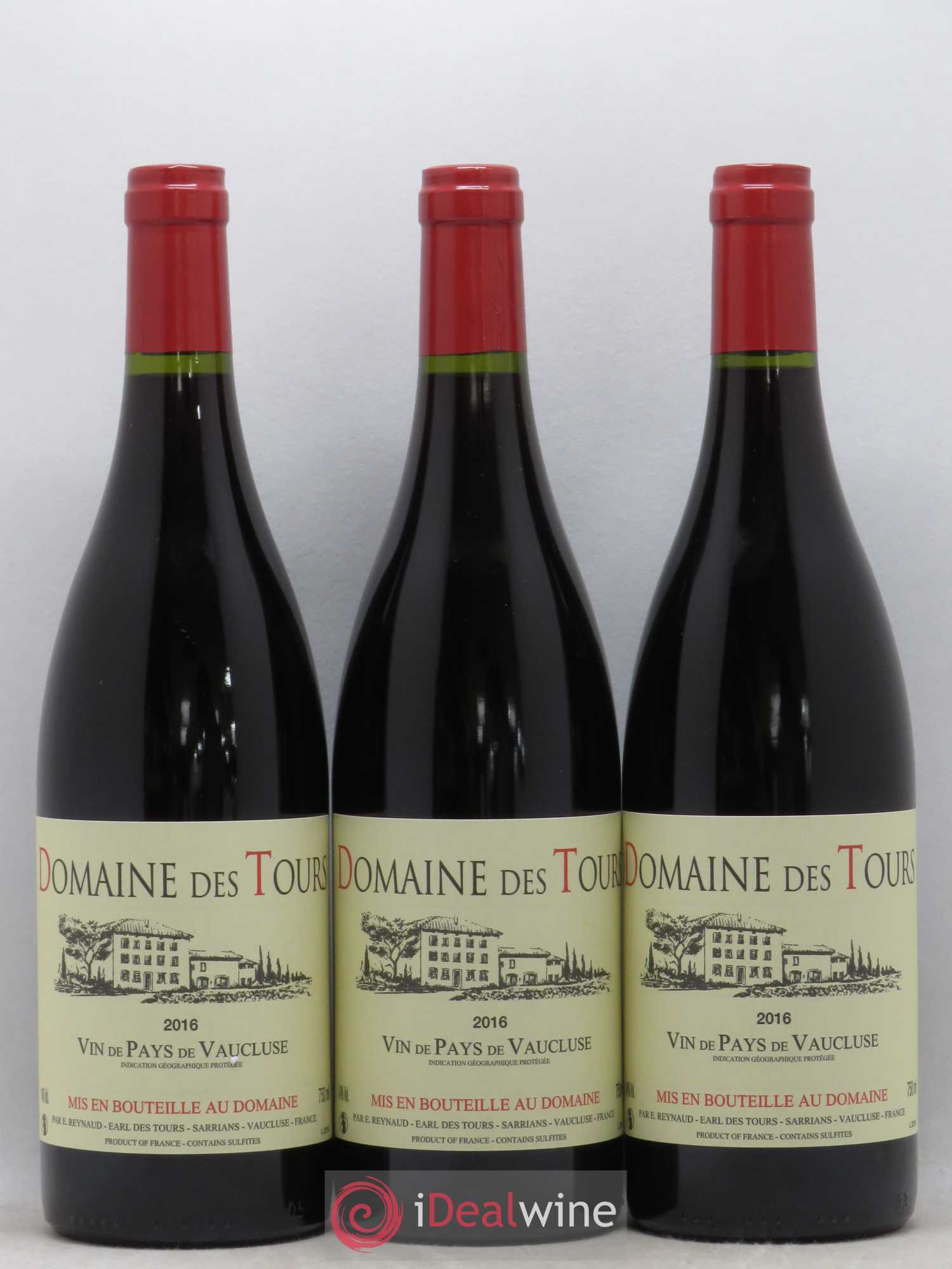 Vaucluse (Vin de Pays de Vaucluse) Domaine des Tours Emmanuel Reynaud 2016 - Lot de 3 bouteilles - 0