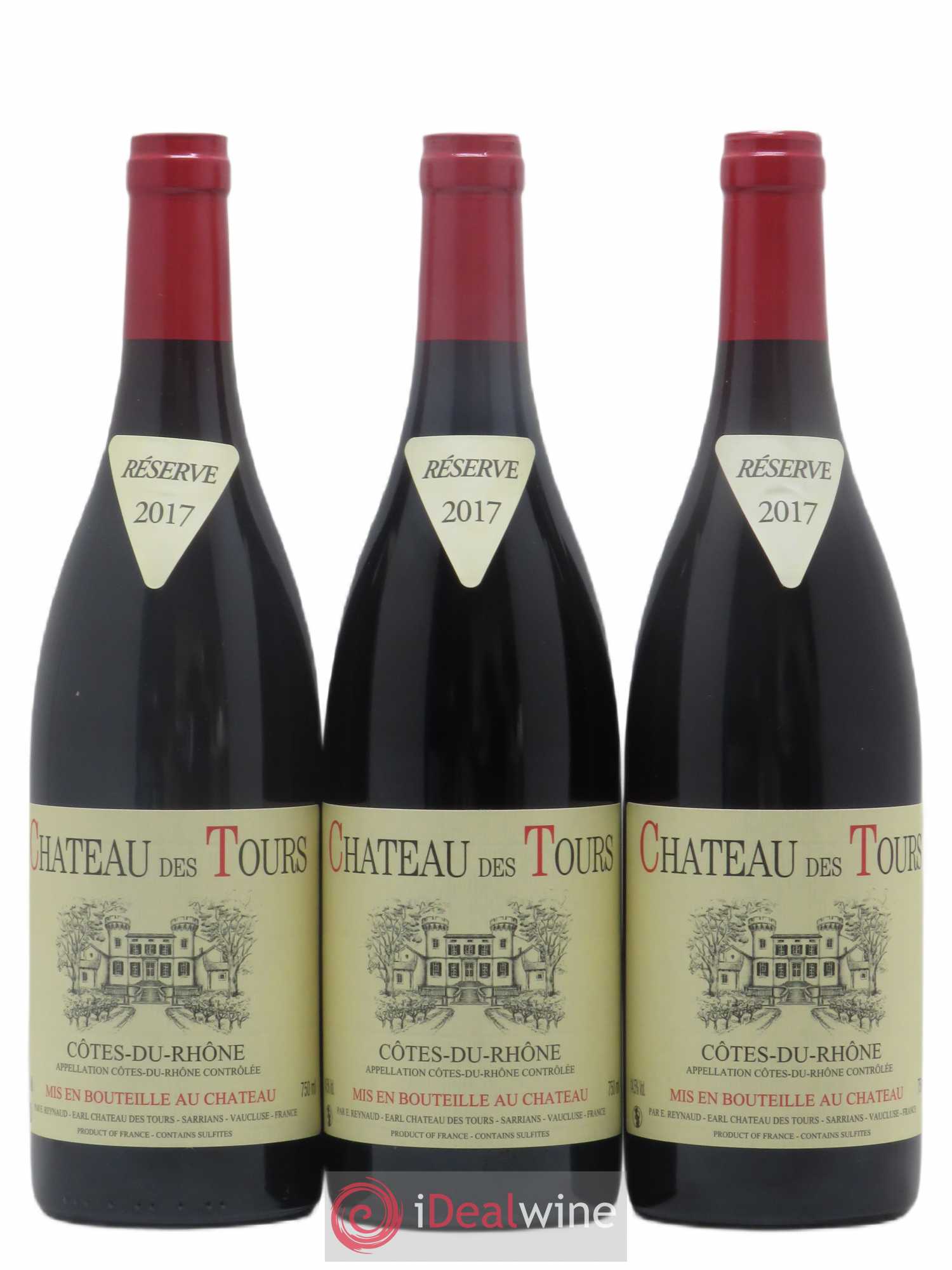 Côtes-du-Rhône Château des Tours Emmanuel Reynaud 2017 - Lot de 3 bouteilles - 0