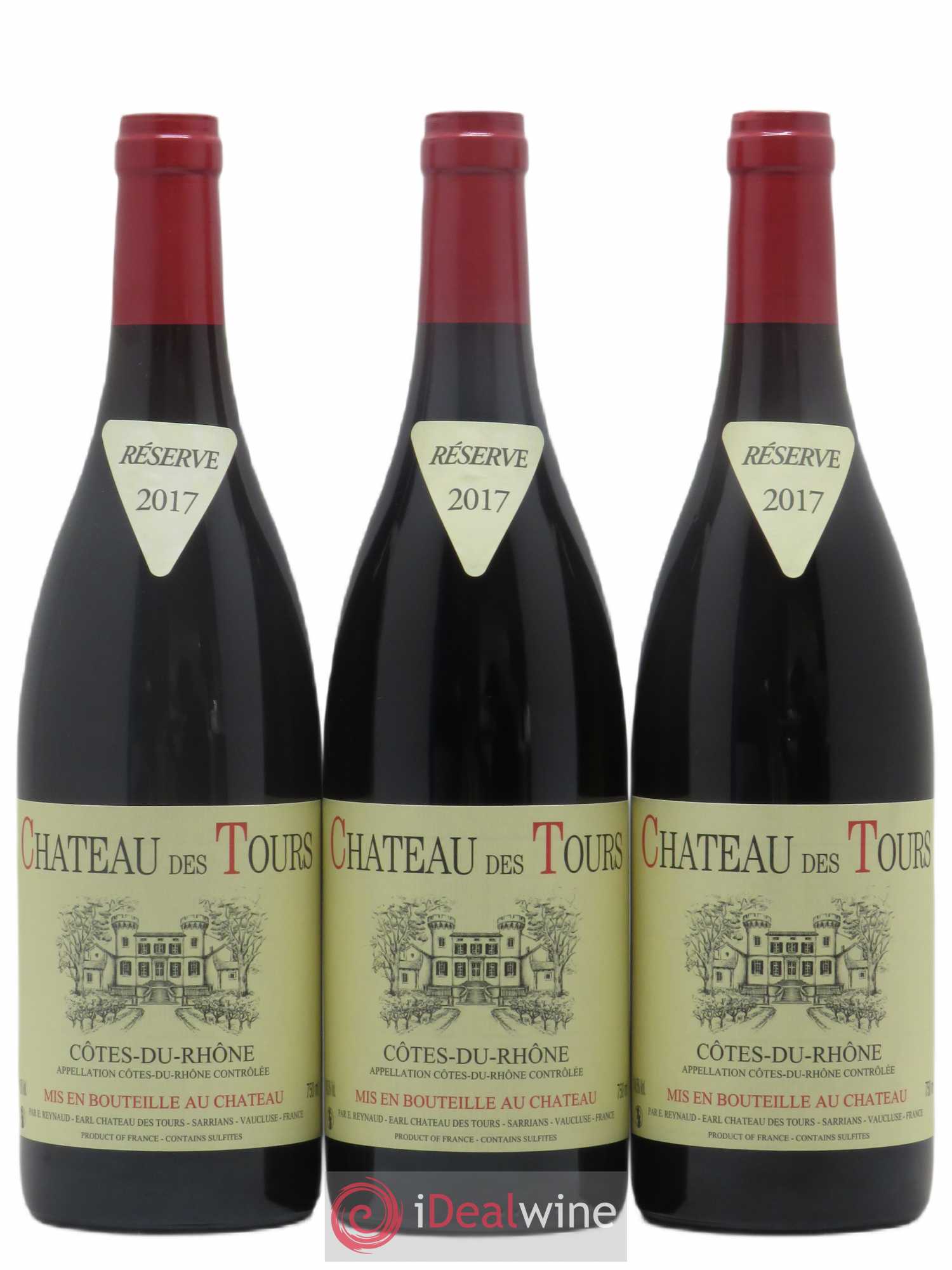 Côtes-du-Rhône Château des Tours Emmanuel Reynaud 2017 - Lot de 3 bouteilles - 0