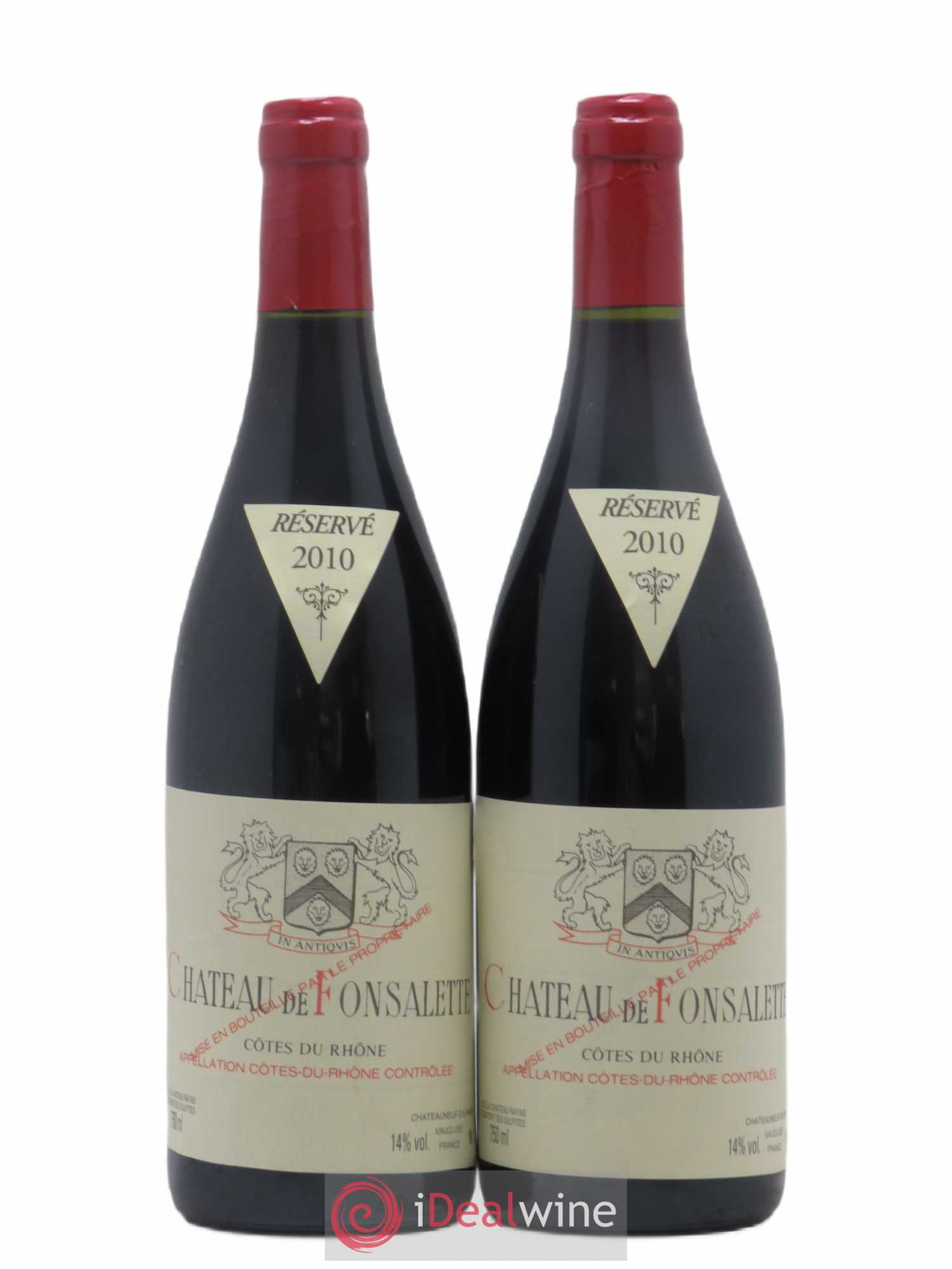 Côtes-du-Rhône Château de Fonsalette Emmanuel Reynaud 2010 - Lot de 2 bouteilles - 0