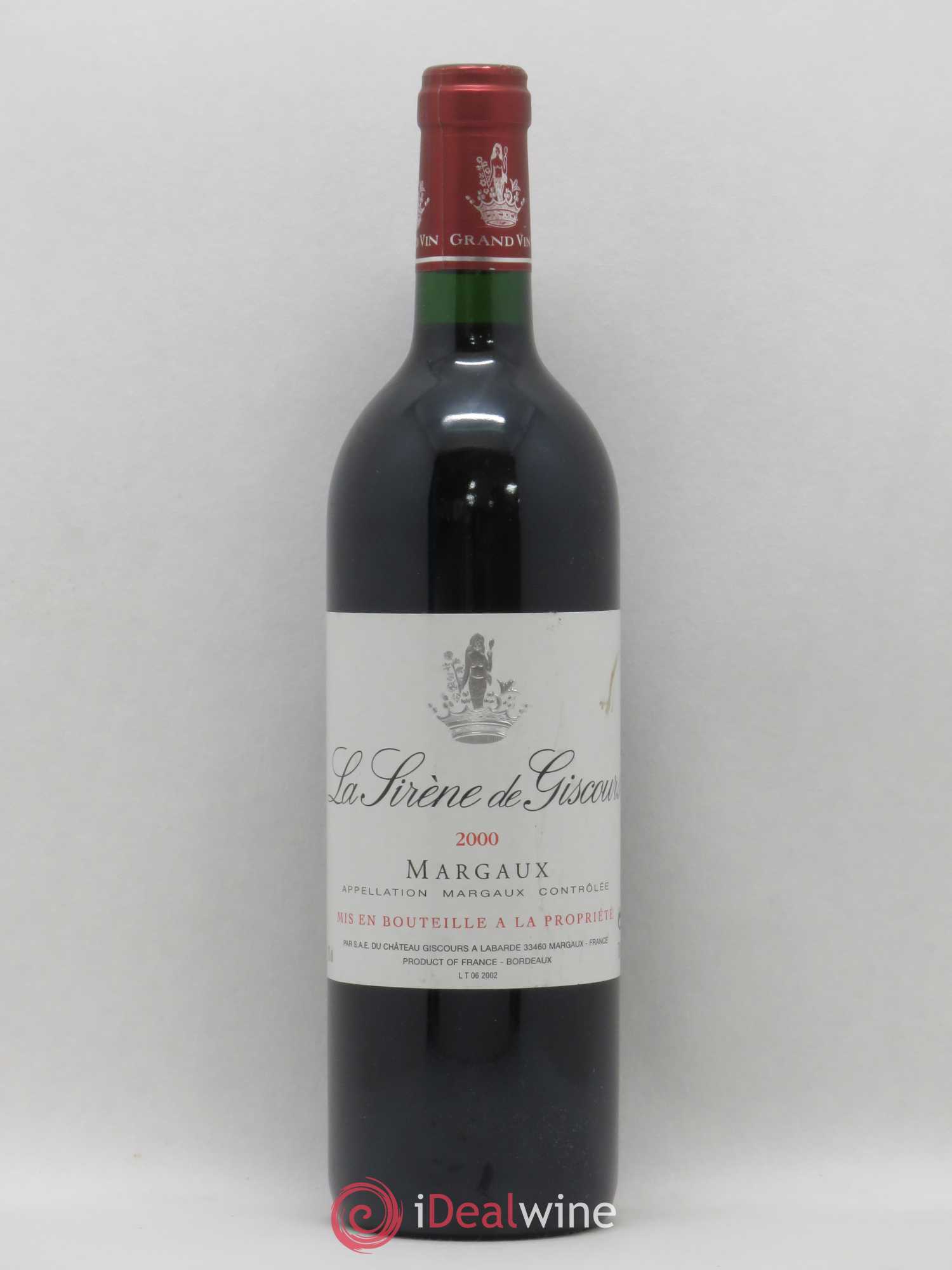 La Sirène de Giscours 2000 - Lot de 1 bouteille - 0
