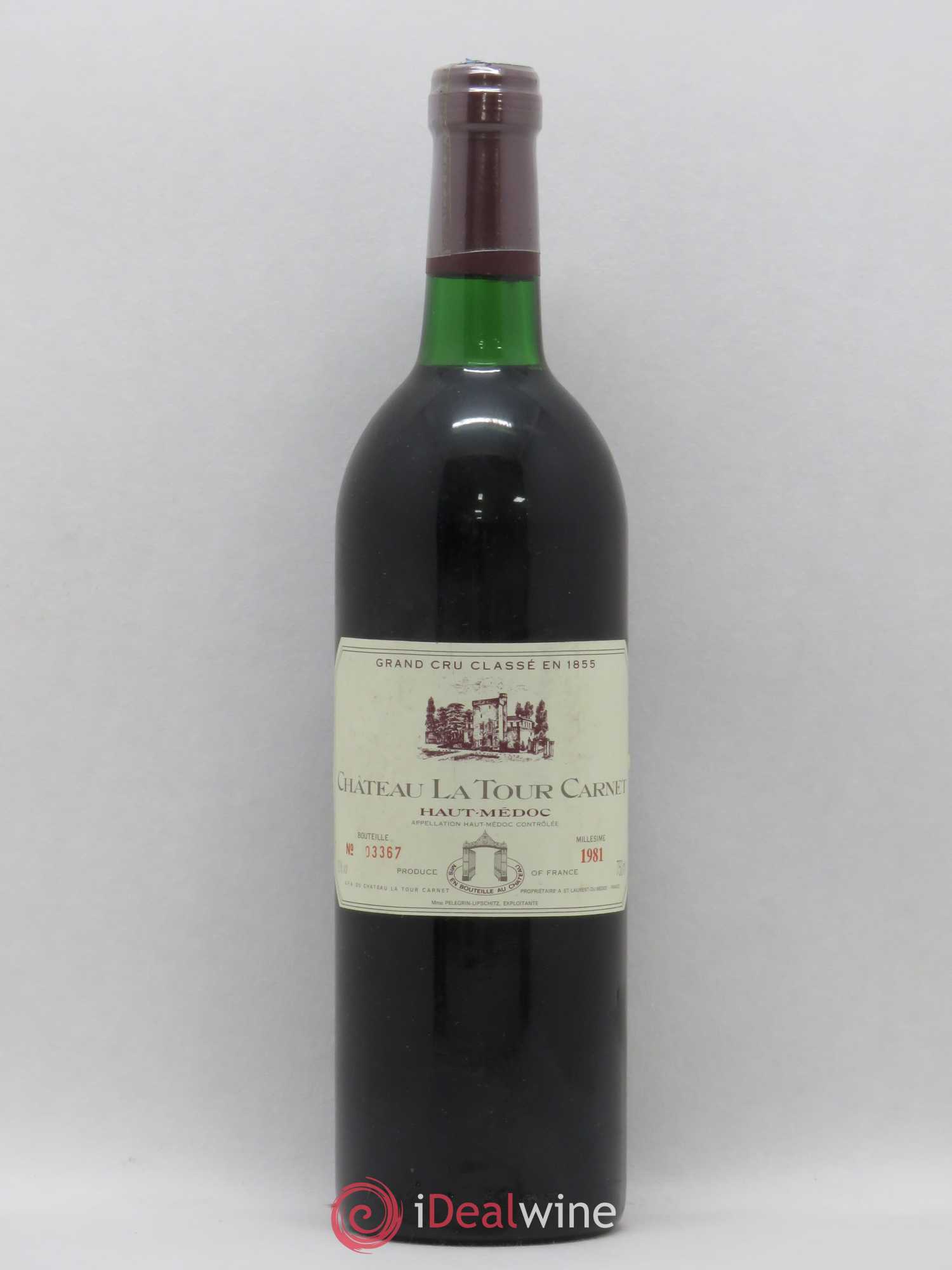 Château la Tour Carnet 4ème Grand Cru Classé 1981 - Lot de 1 bouteille - 0