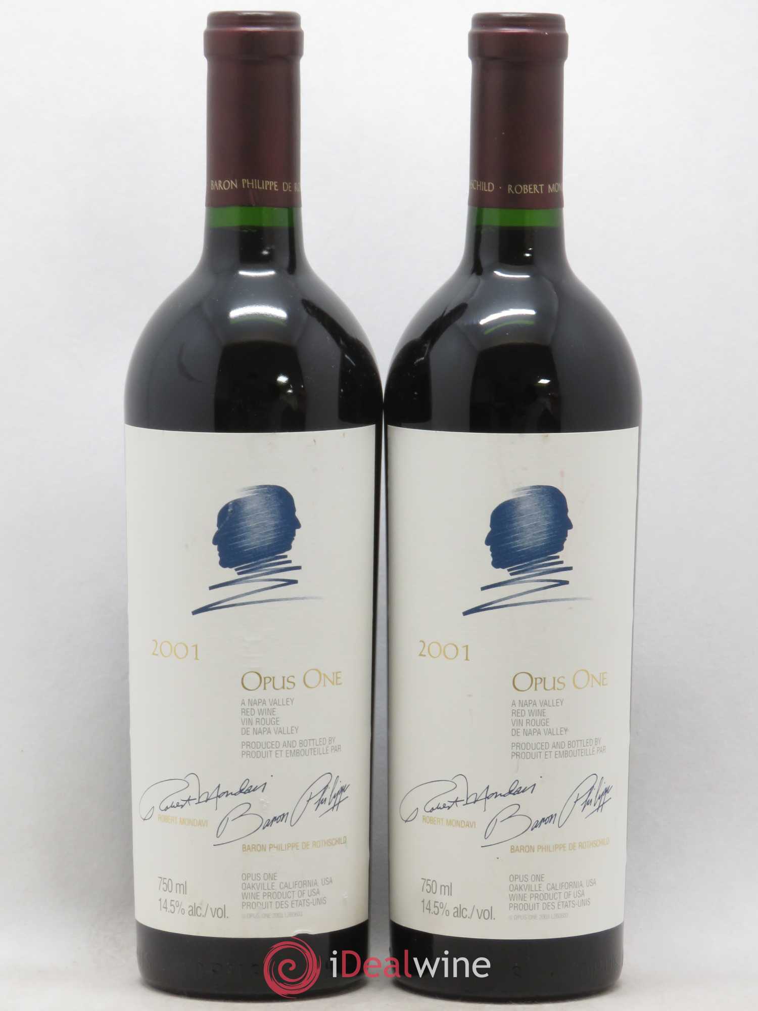 Napa Valley Opus One Robert Mondavi 2001 - Lot de 2 bouteilles - 0