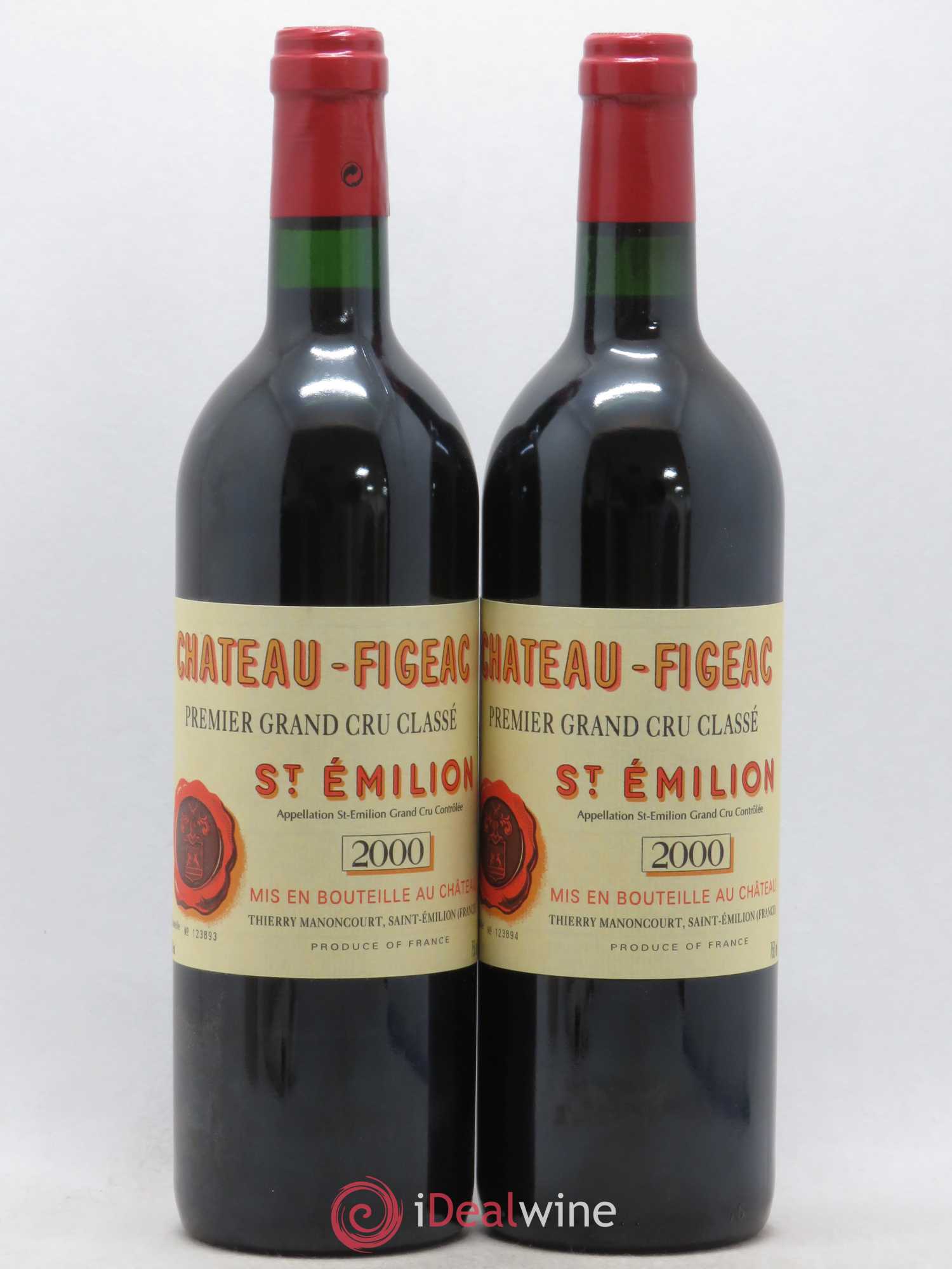 Château Figeac 1er Grand Cru Classé A 2000 - Lot de 2 bouteilles - 0