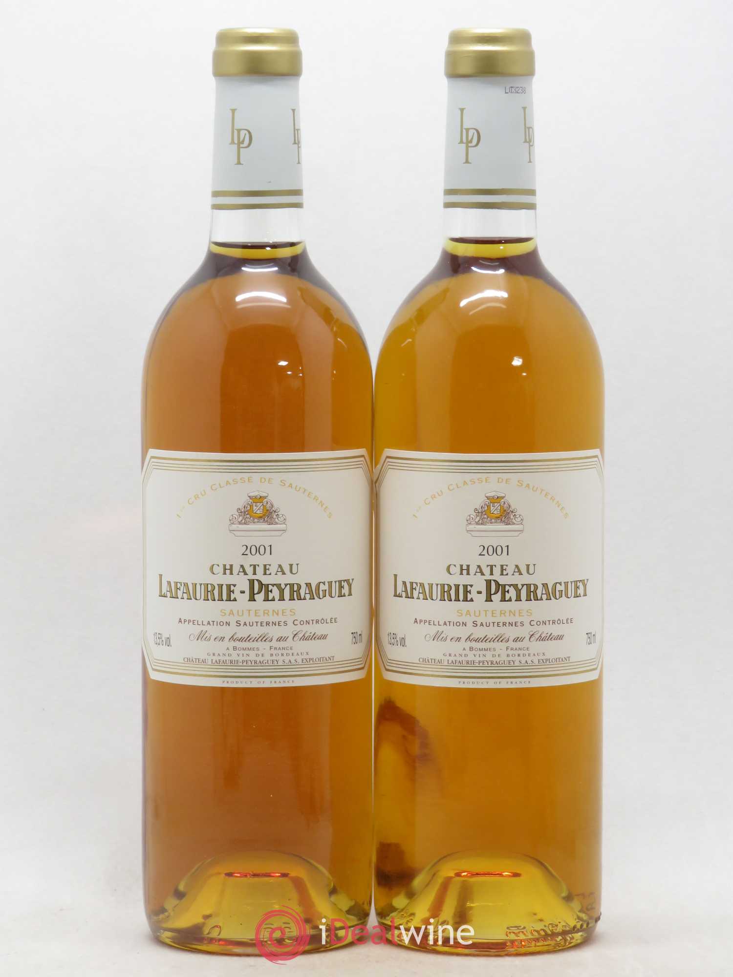 Château Lafaurie-Peyraguey 1er Grand Cru Classé 2001 - Lotto di 2 bottiglie - 0