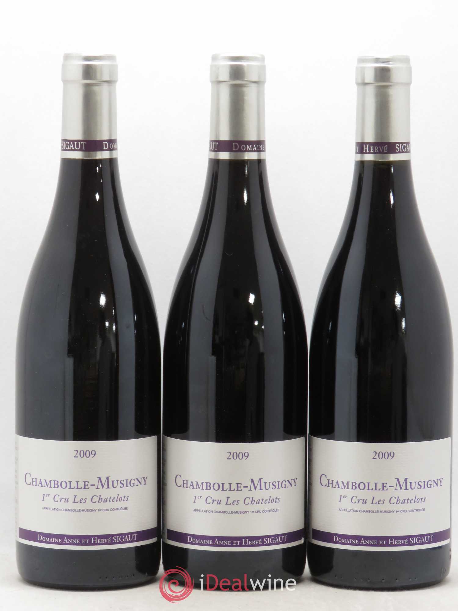 Chambolle-Musigny 1er Cru Les Chatelots Hervé Sigaut 2009 - Lotto di 3 bottiglie - 0