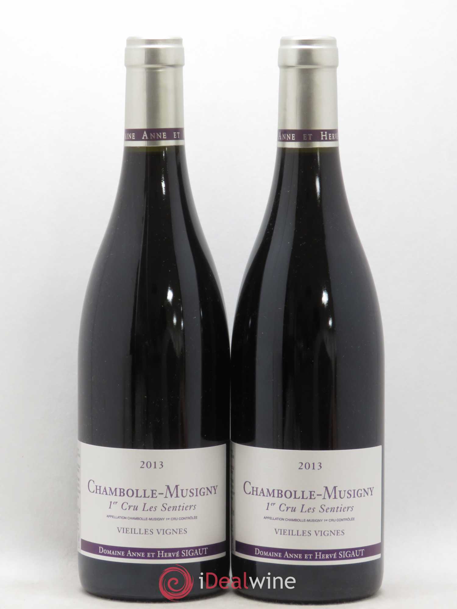 Chambolle-Musigny 1er Cru Les Sentiers Vieilles vignes Anne et Hervé Sigaut 2013 - Posten von 2 Flaschen - 0