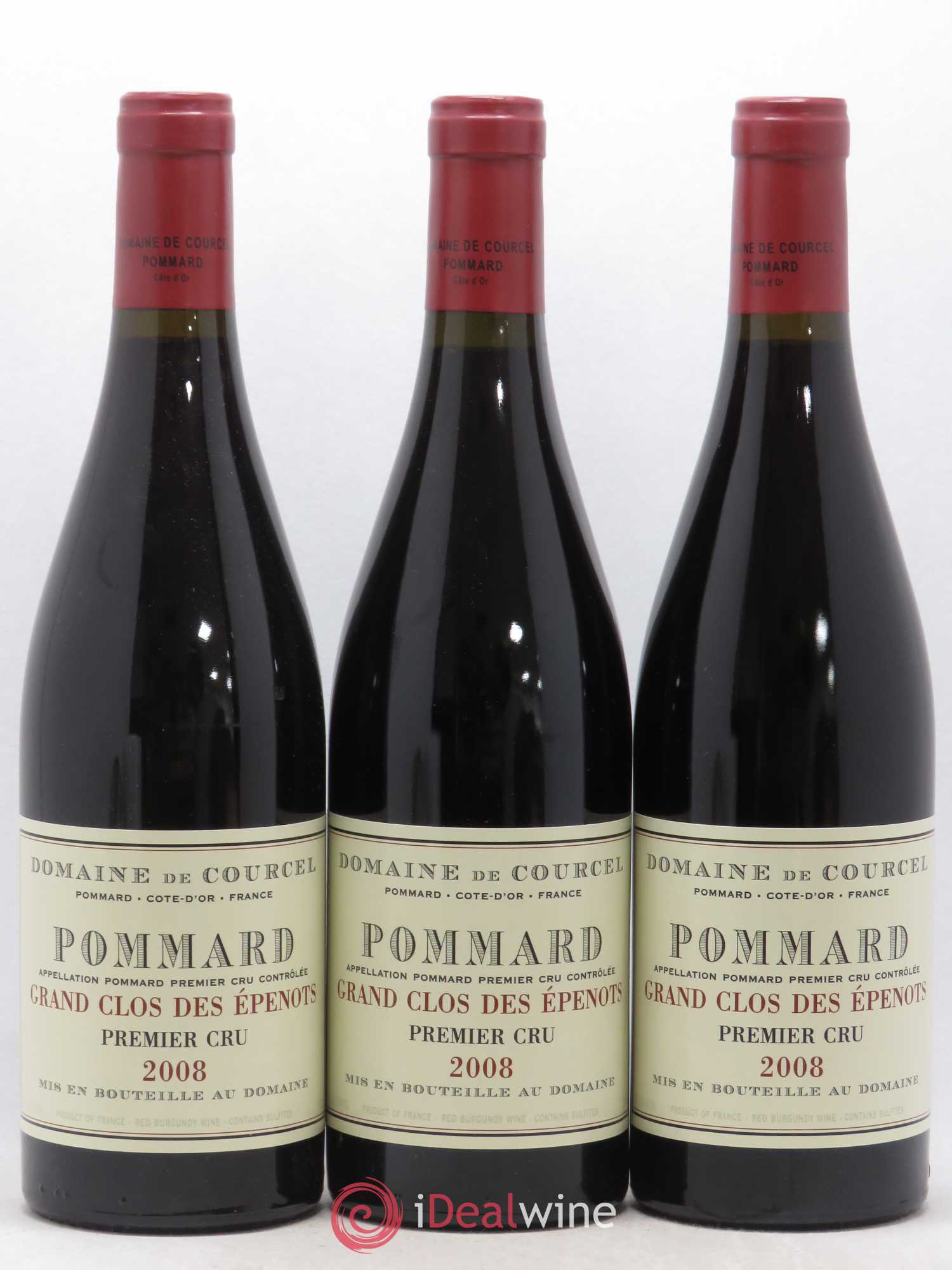 Pommard 1er Cru Grand Clos des Epenots de Courcel (Domaine) 2008 - Lot de 3 bouteilles - 0