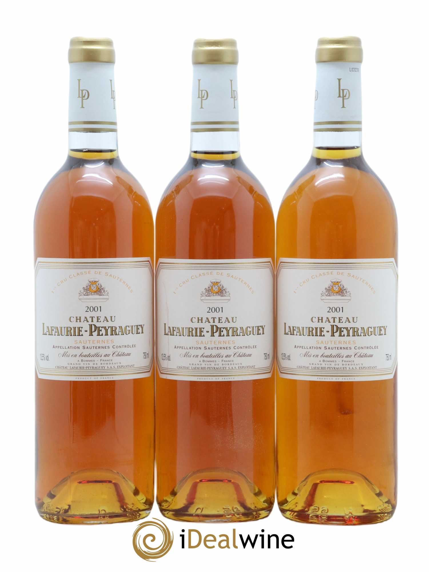 Château Lafaurie-Peyraguey 1er Grand Cru Classé 2001 - Lotto di 3 bottiglie - 0