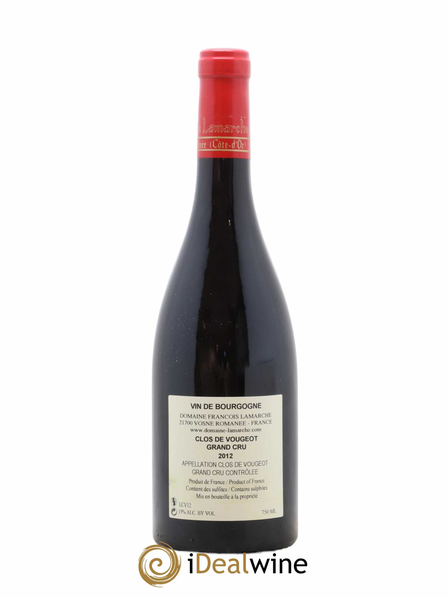 Clos de Vougeot Grand Cru François Lamarche 2012 - Lot de 1 bouteille - 1