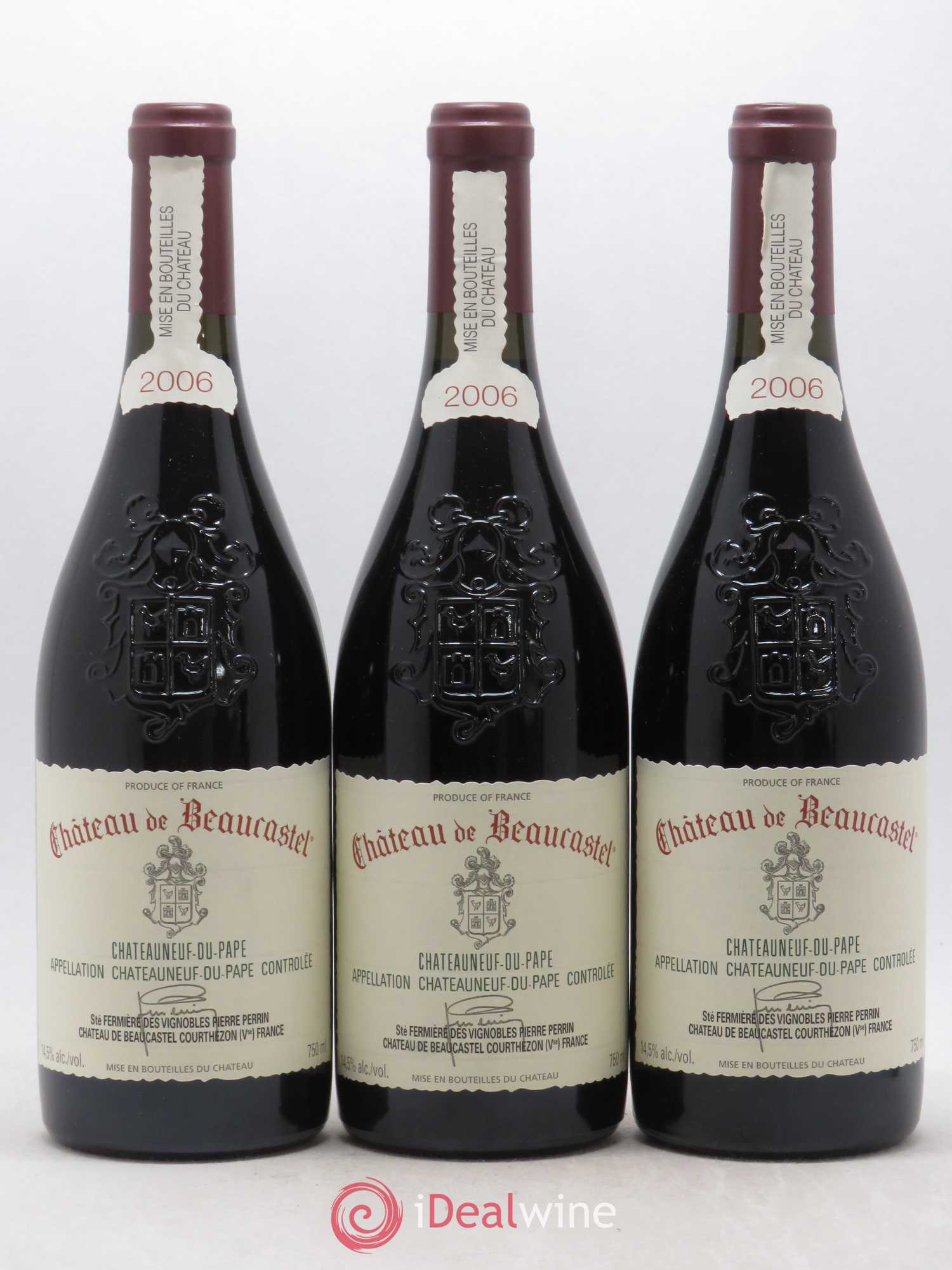 Châteauneuf-du-Pape Château de Beaucastel Famille Perrin 2006 - Lot de 3 bouteilles - 0