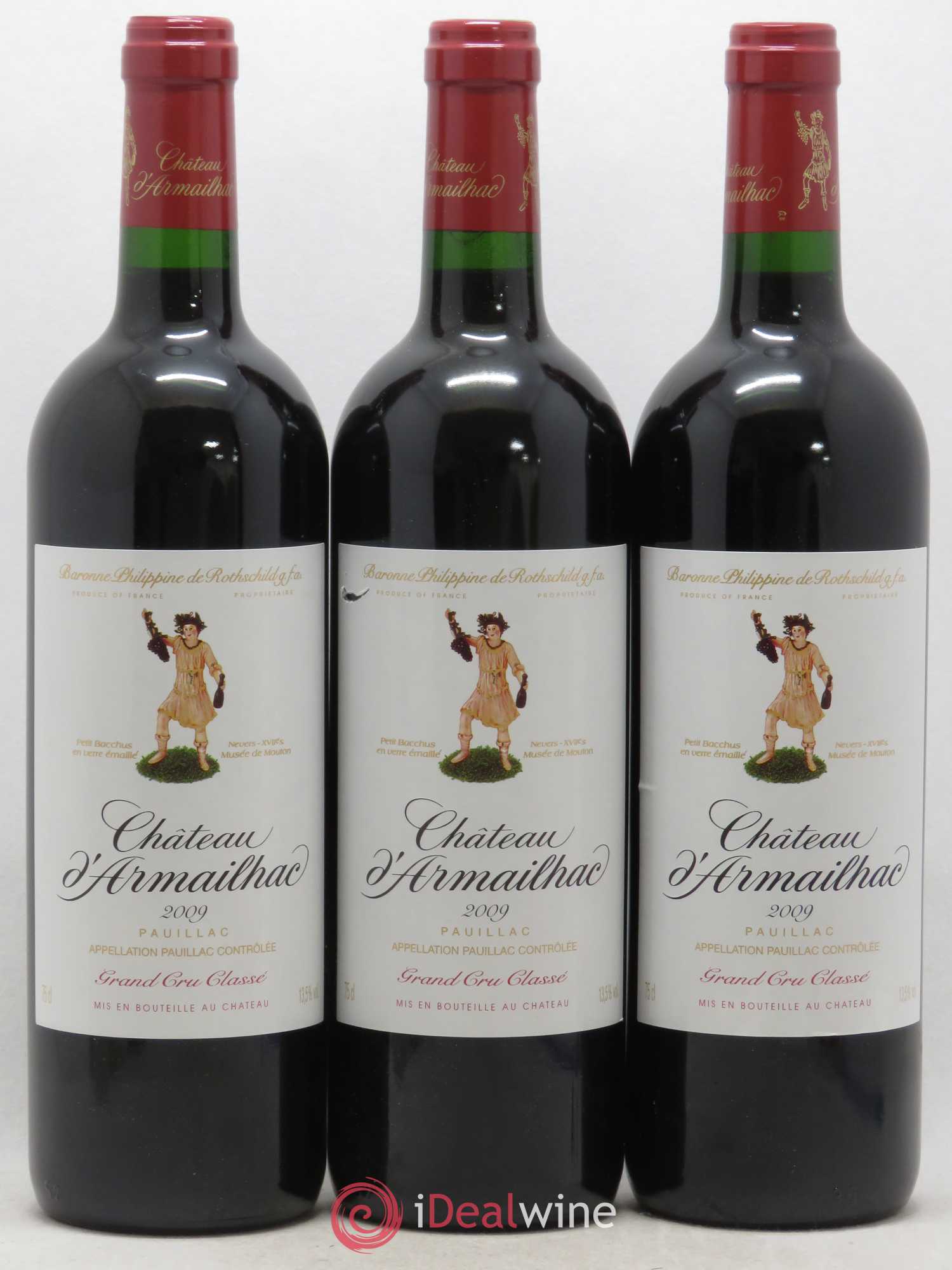 Château d' Armailhac - Mouton Baron(ne) Philippe 5ème Grand Cru Classé 2009 - Lot de 3 bouteilles - 0