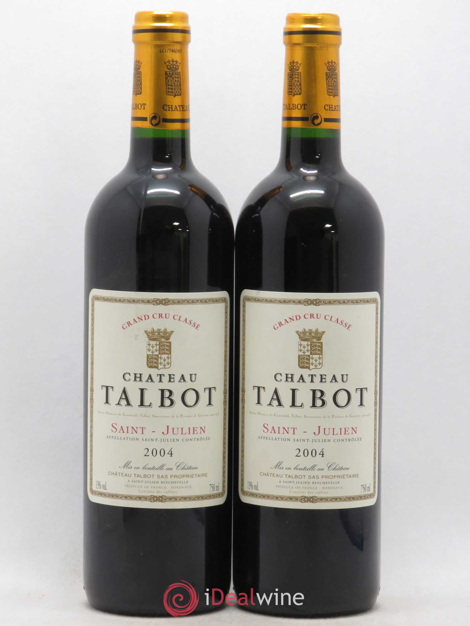 Château Talbot 4ème Grand Cru Classé 2004 - Lot de 2 bouteilles - 0