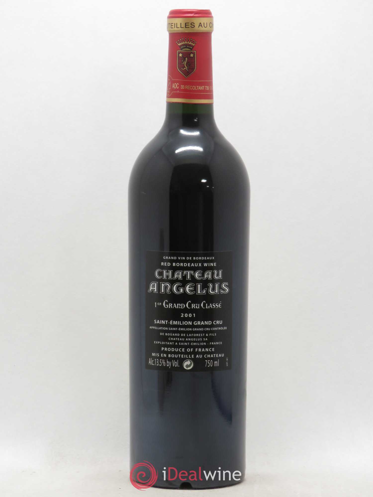 Château Angélus 1er Grand Cru Classé A 2001 - Lot de 1 bouteille - 1