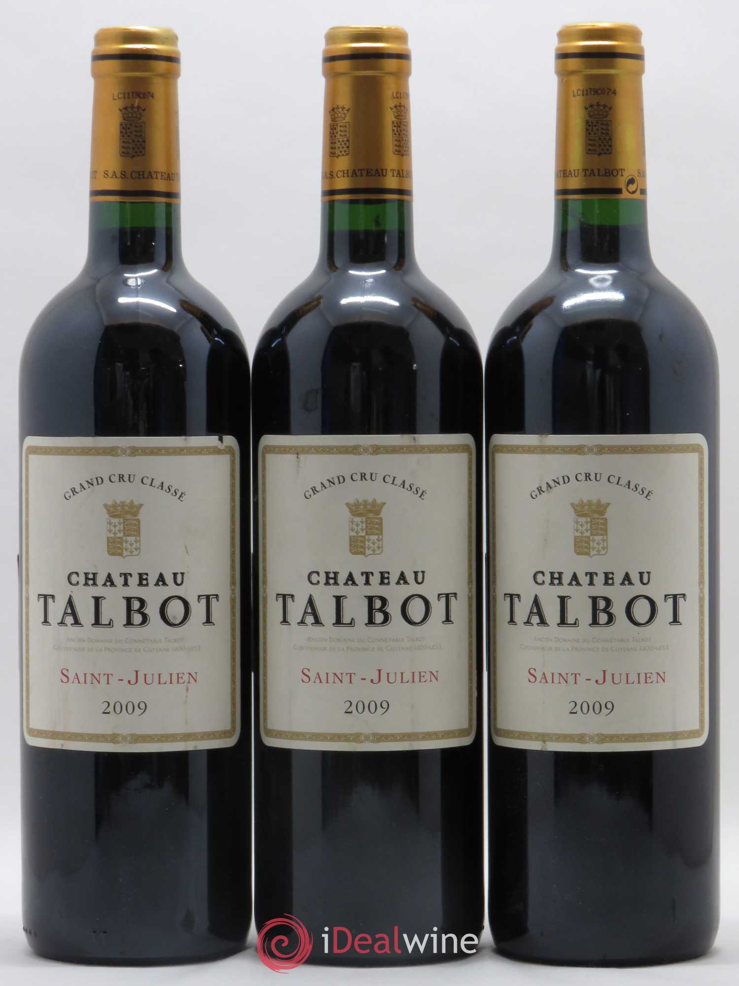 Château Talbot 4ème Grand Cru Classé 2009 - Lot de 3 bouteilles - 0
