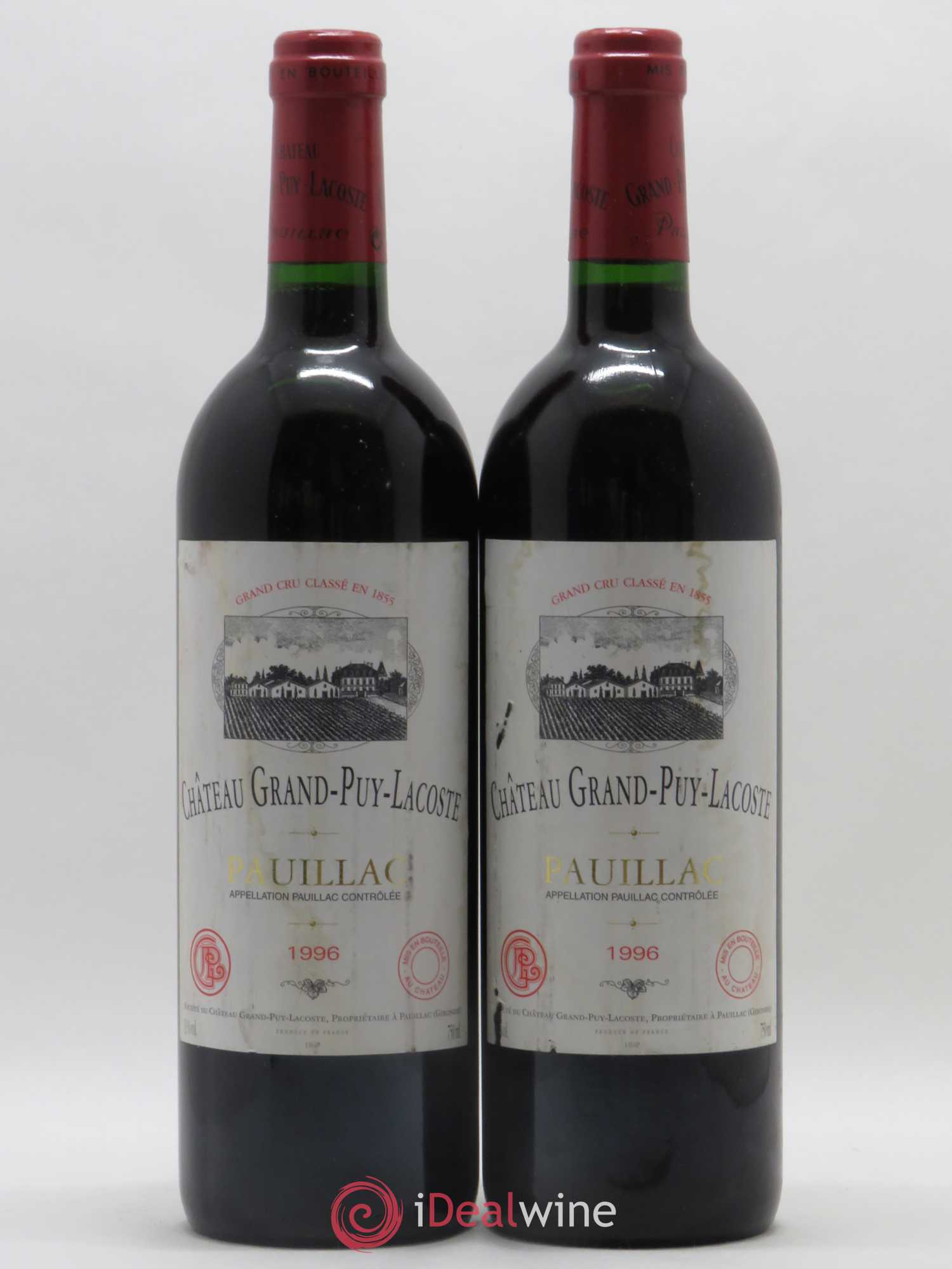 Château Grand Puy Lacoste 5ème Grand Cru Classé 1996 - Lot de 2 bouteilles - 0