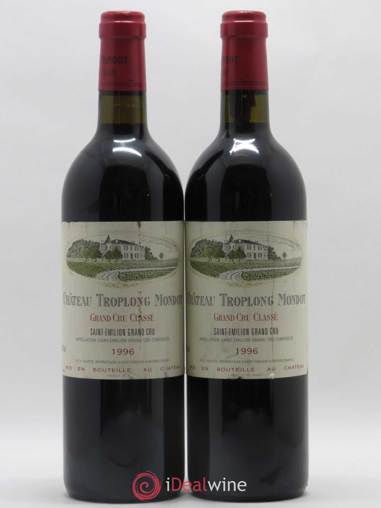 Château Troplong Mondot 1er Grand Cru Classé B 1996 - Lot de 2 bouteilles - 0
