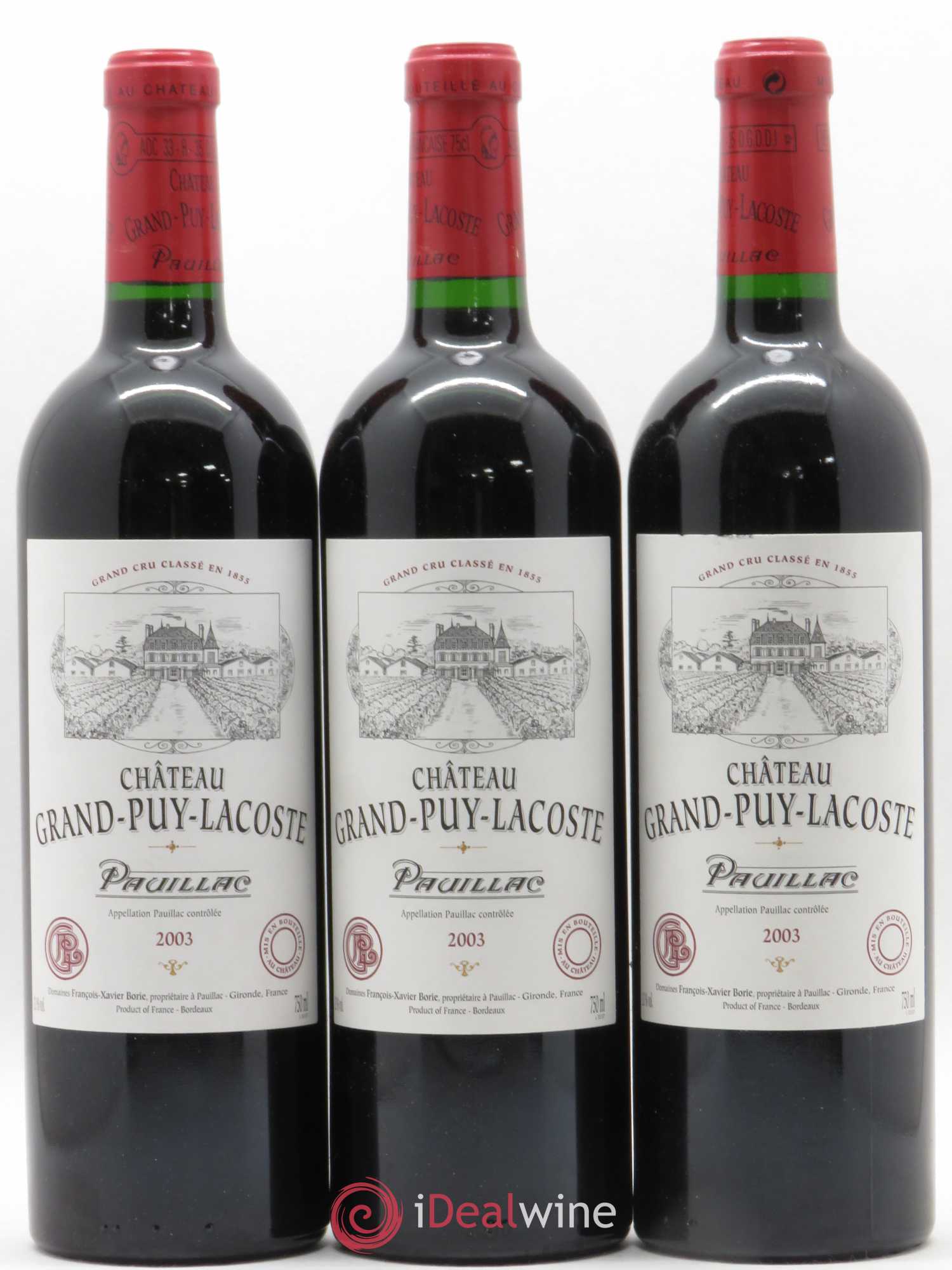 Château Grand Puy Lacoste 5ème Grand Cru Classé 2003 - Lot de 12 bouteilles - 1