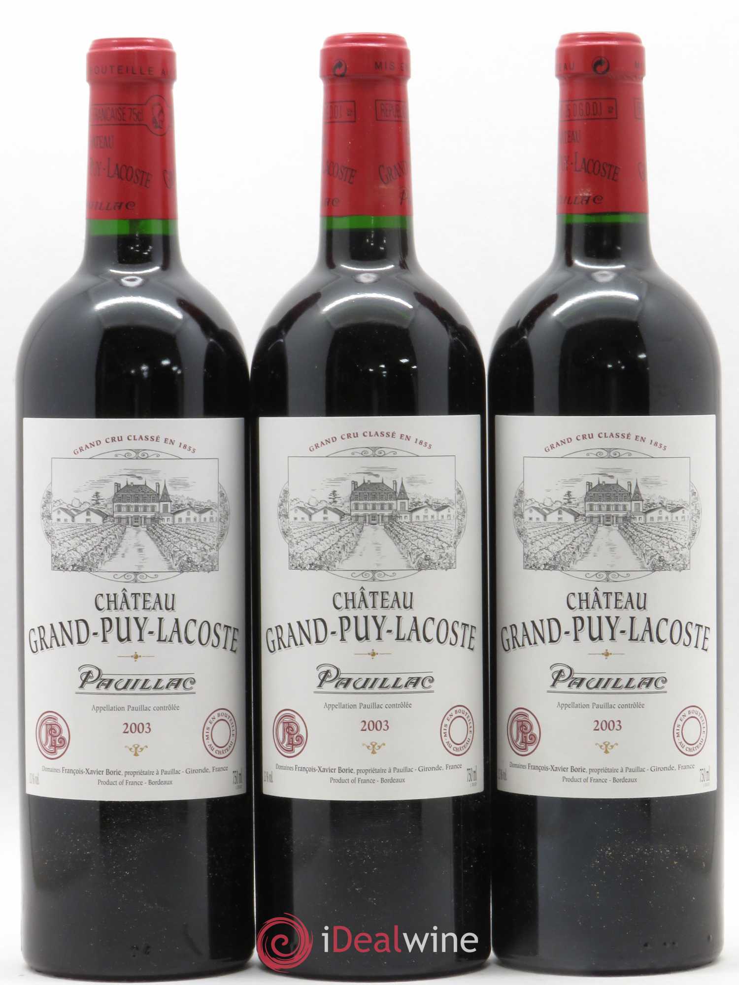 Château Grand Puy Lacoste 5ème Grand Cru Classé 2003 - Lot de 12 bouteilles - 2
