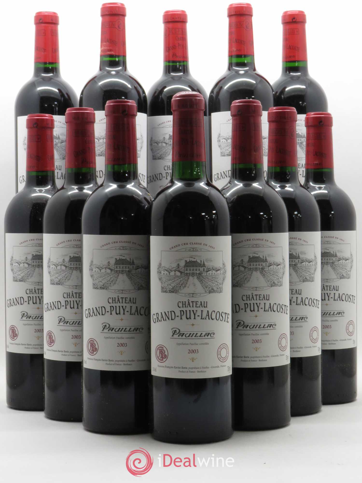 Château Grand Puy Lacoste 5ème Grand Cru Classé 2003 - Lot de 12 bouteilles - 0