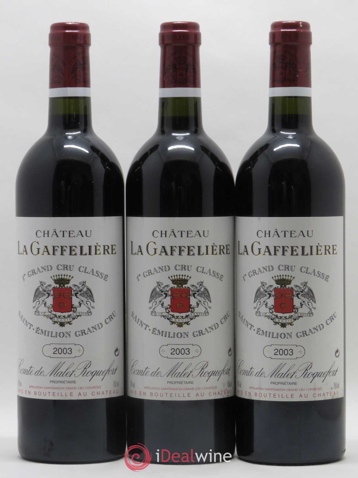 Château la Gaffelière 1er Grand Cru Classé B 2003 - Lot de 3 bouteilles - 0