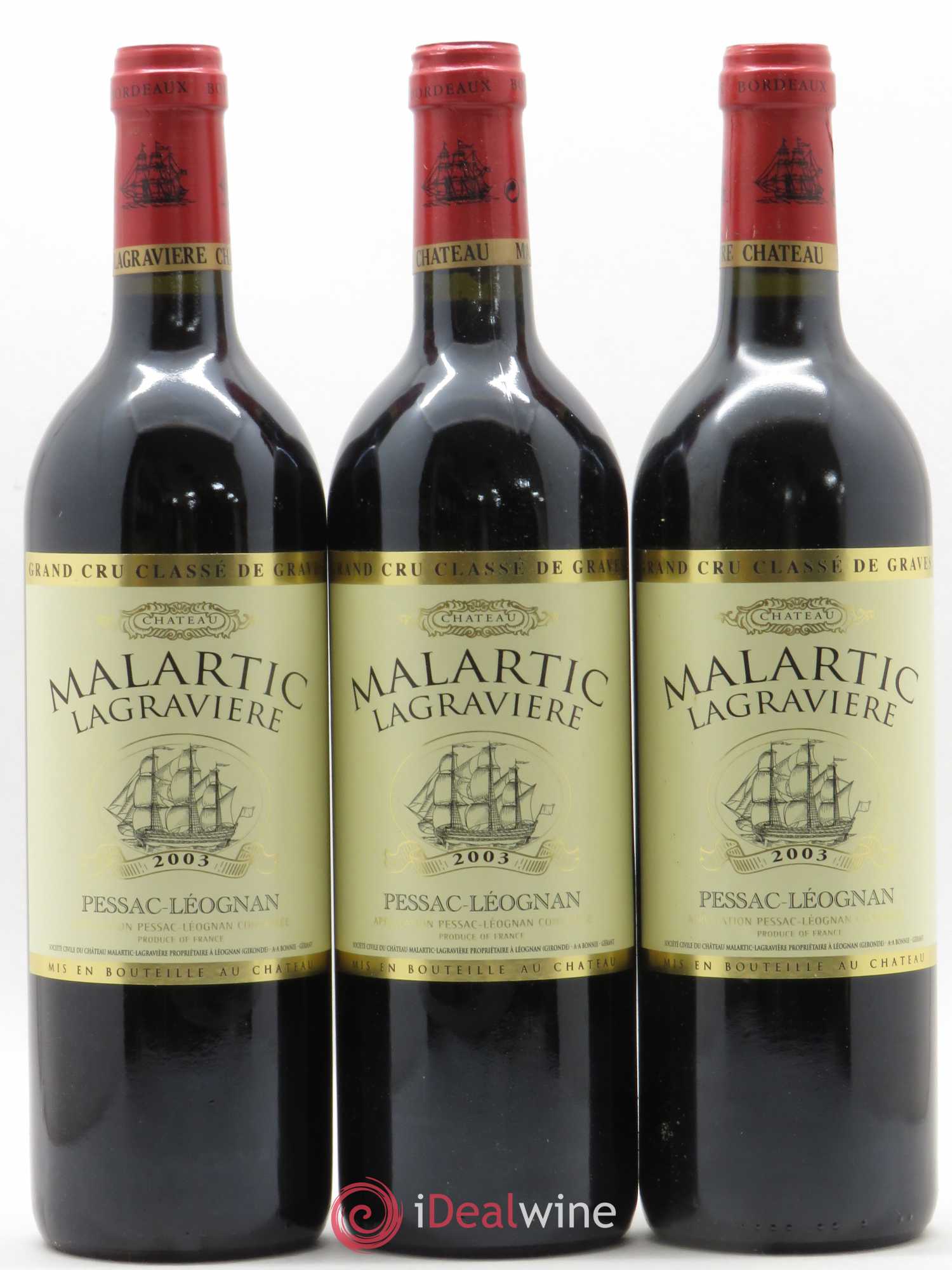 Château Malartic-Lagravière Cru Classé de Graves 2003 - Lot de 12 bouteilles - 1