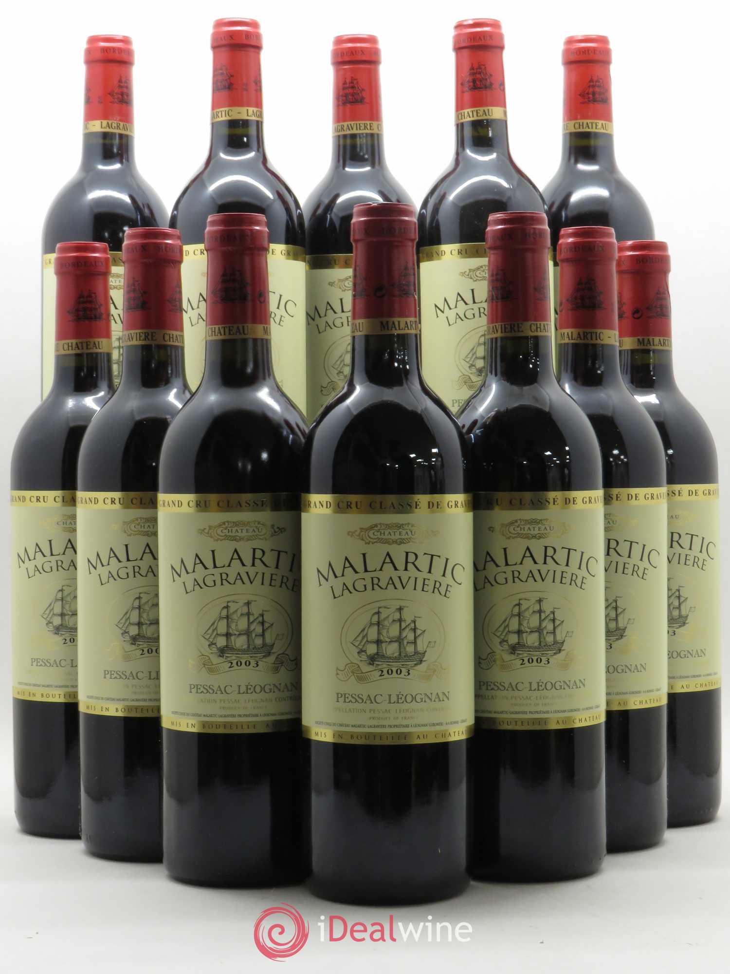 Château Malartic-Lagravière Cru Classé de Graves 2003 - Lot de 12 bouteilles - 0