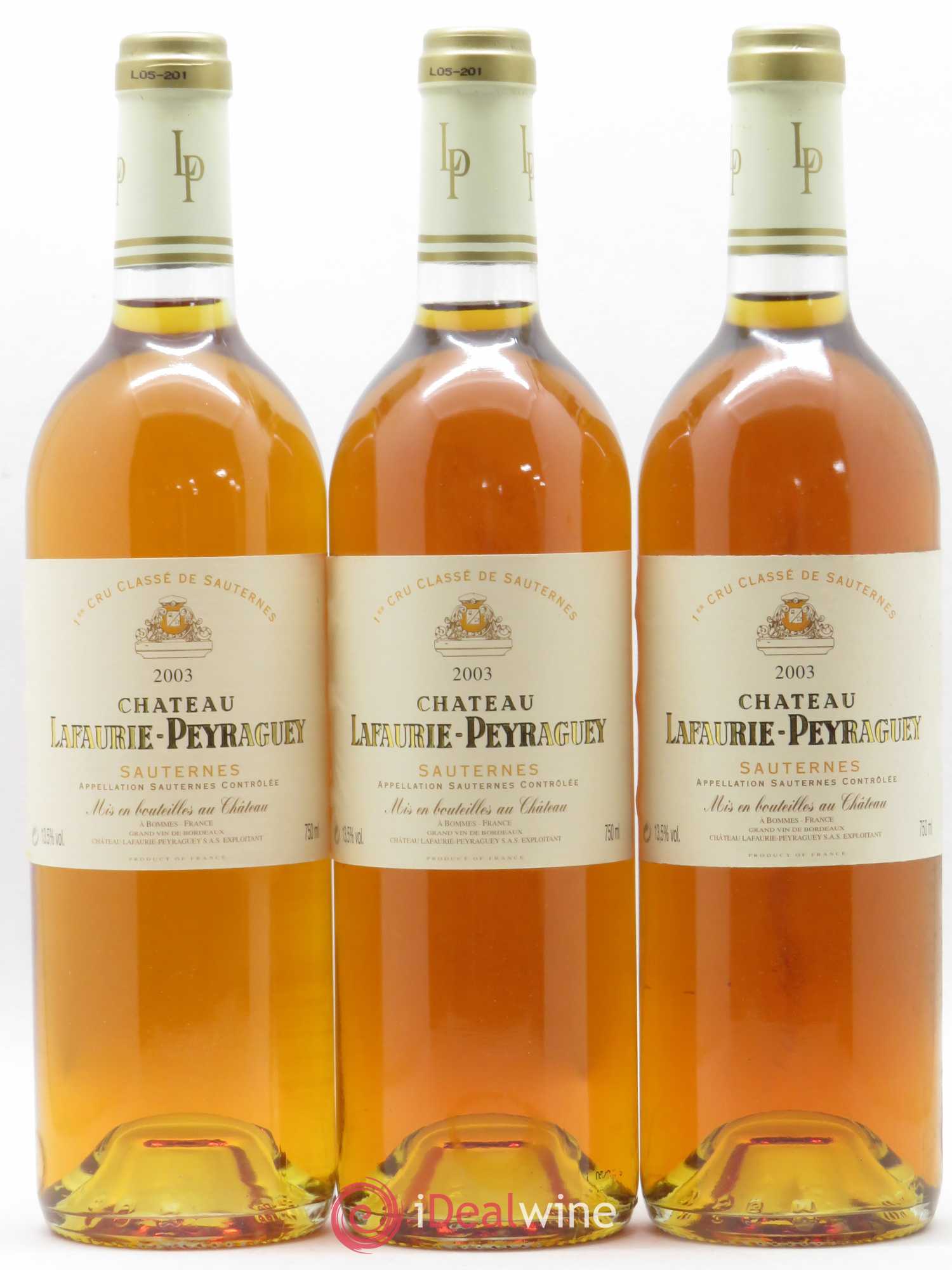 Château Lafaurie-Peyraguey 1er Grand Cru Classé 2003 - Lot de 6 bouteilles - 1