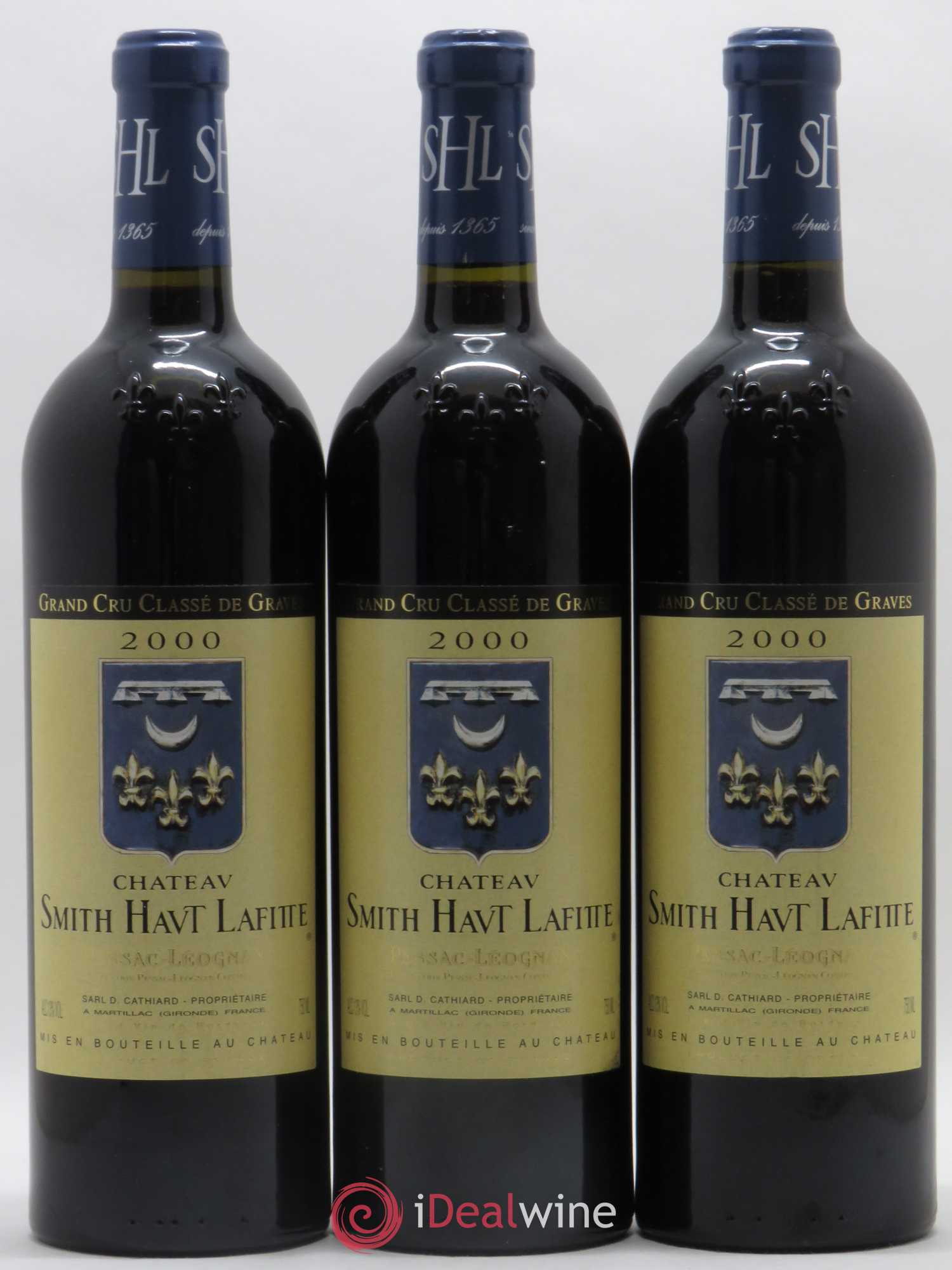 Château Smith Haut Lafitte Cru Classé de Graves 2000 - Lot de 3 bouteilles - 0